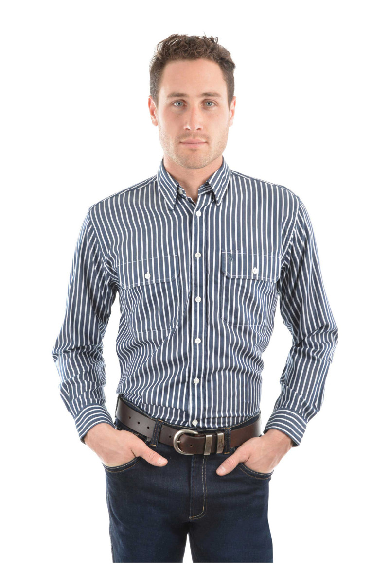 Men's Winton Stripe 2 Pocket Long Sleeve Shirt