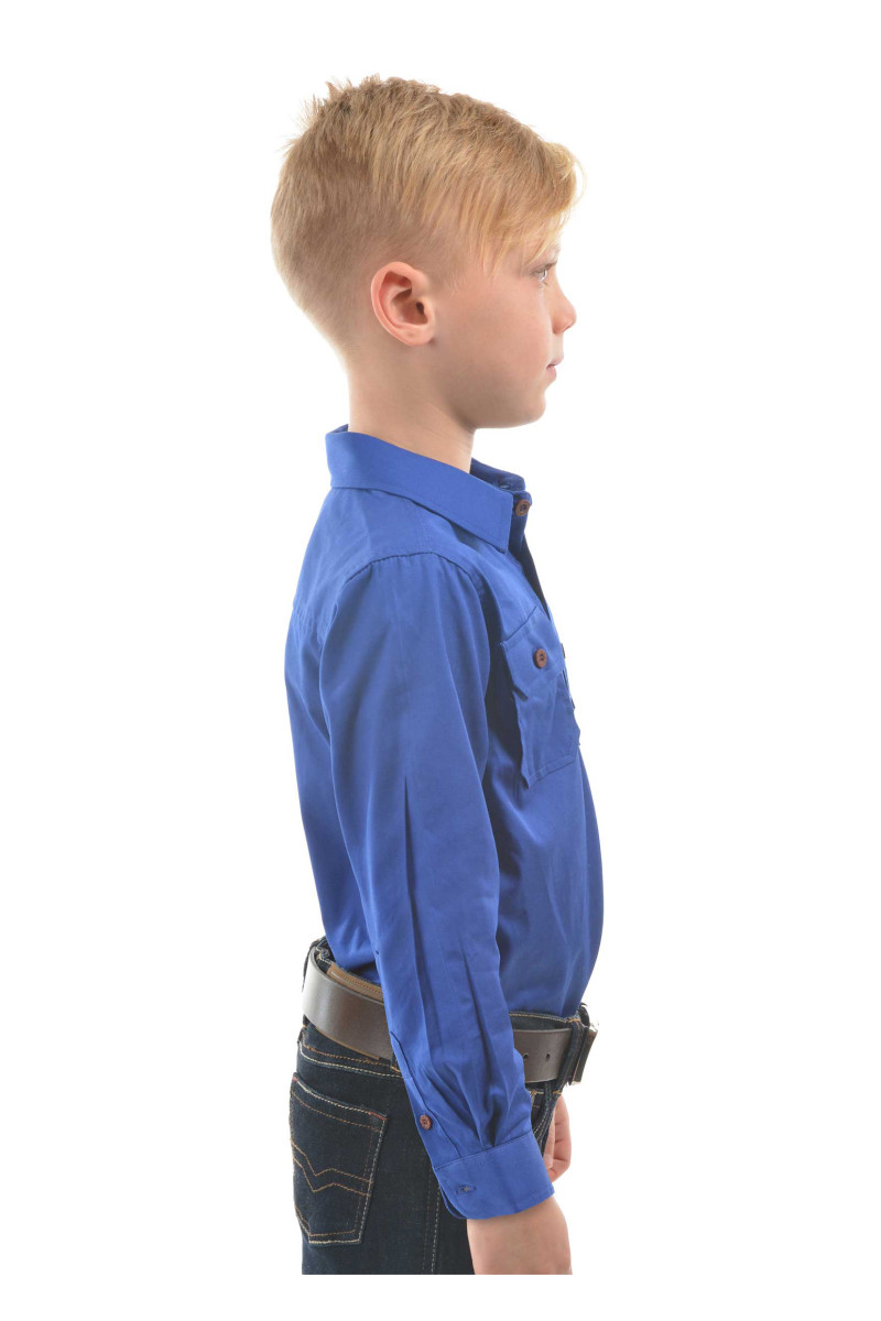 Kid's Heavy Drill Shirt Half Placket