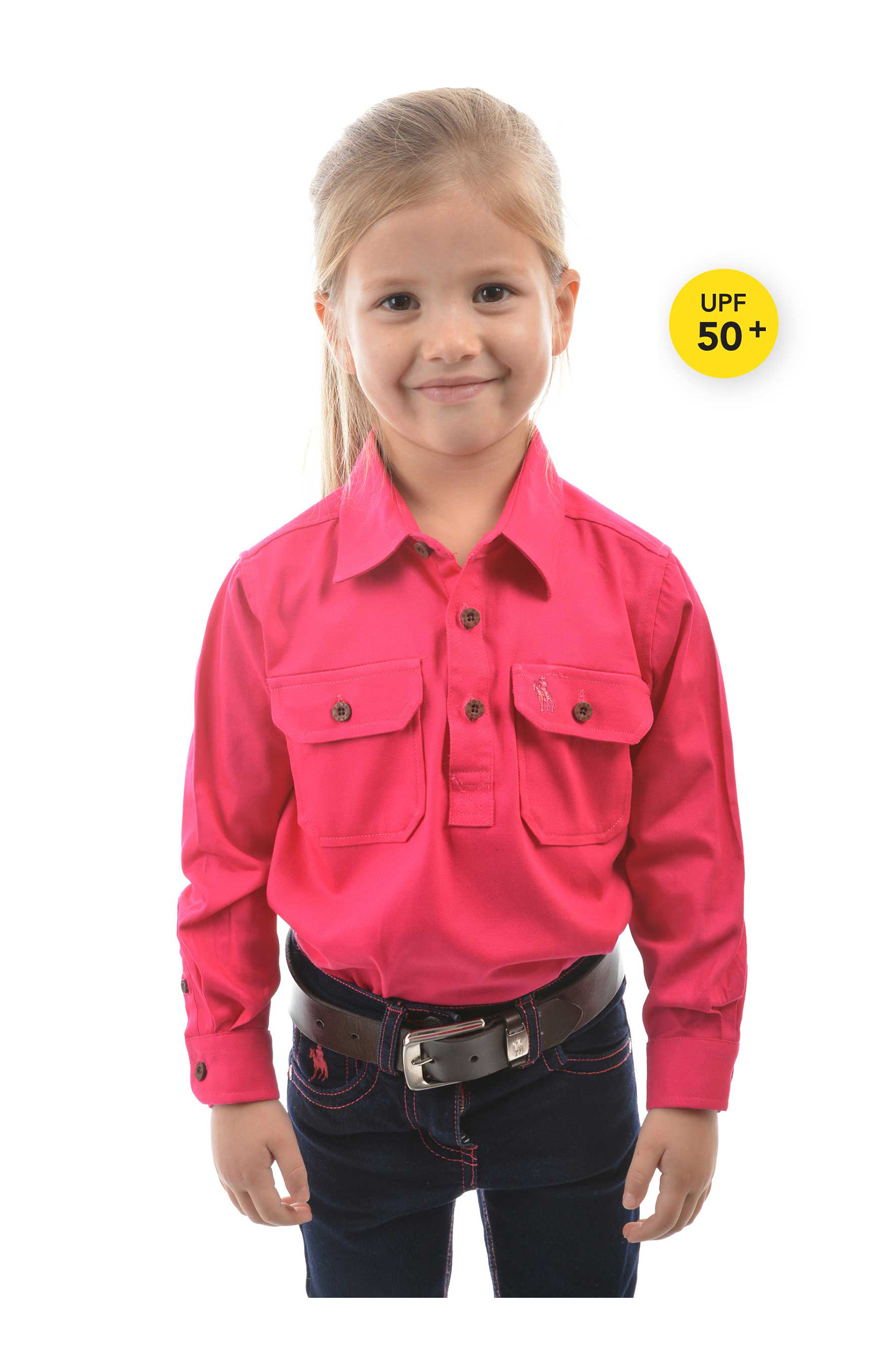 Kid's Heavy Drill Shirt Half Placket