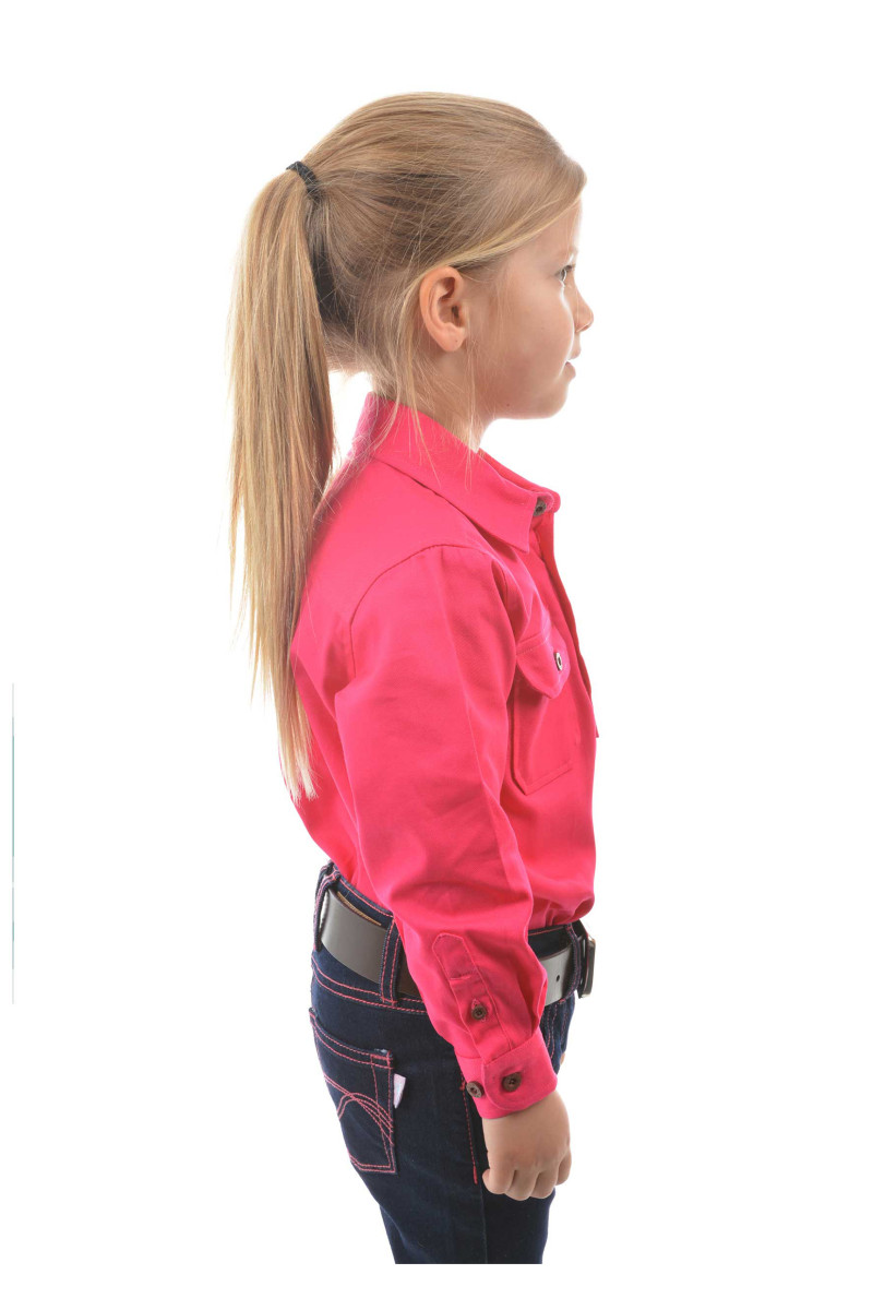 Kid's Heavy Drill Shirt Half Placket