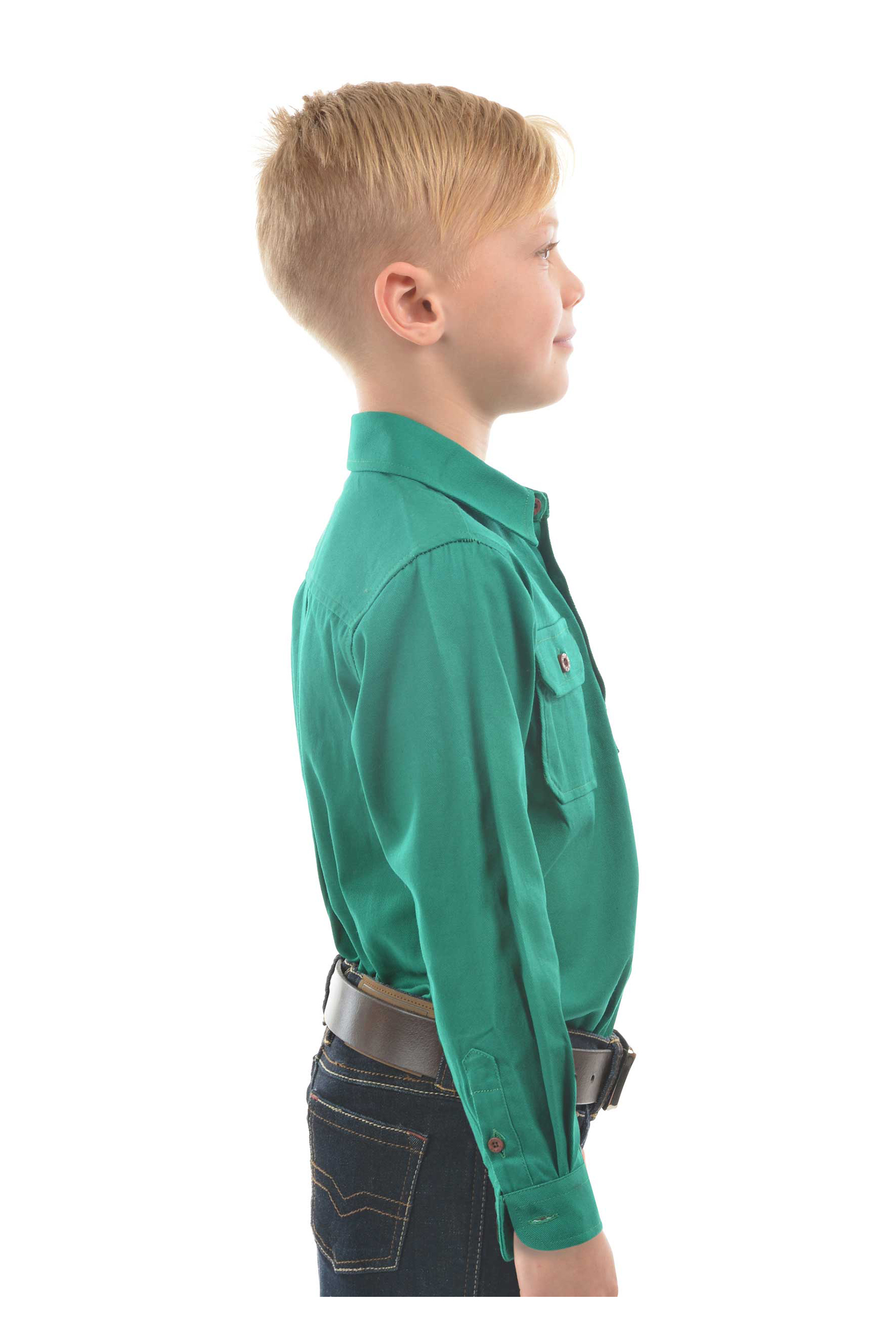 Kid's Heavy Drill Shirt Half Placket
