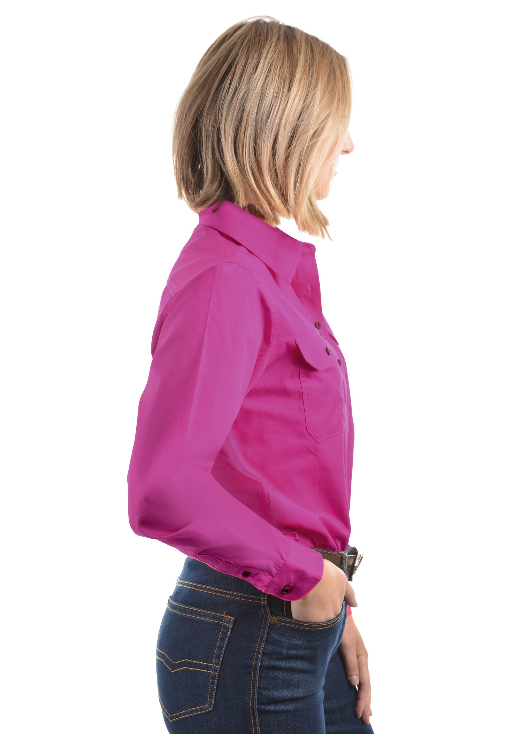 Women's Half Placket Light Cotton Shirt