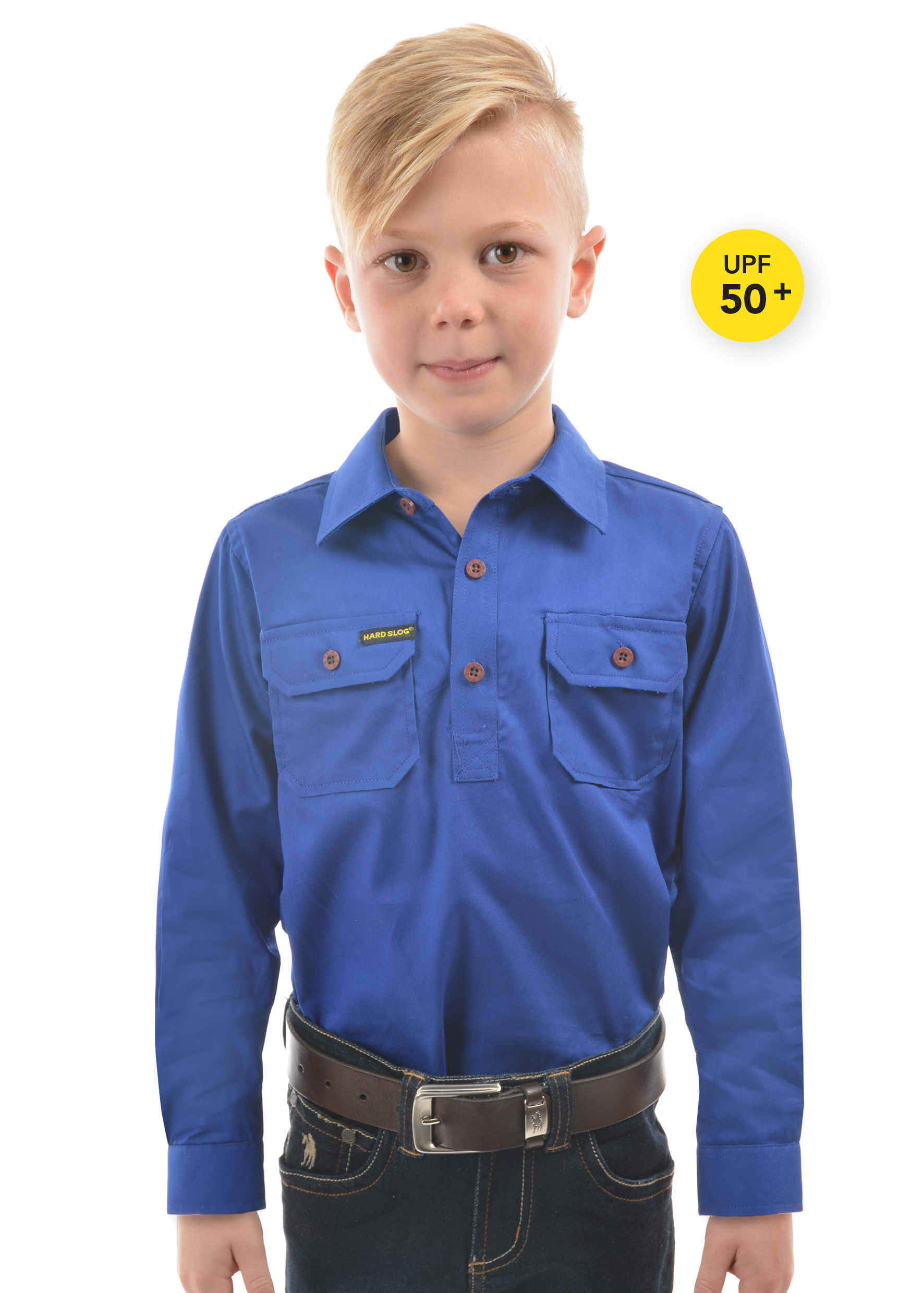 Kid's Half Placket Light Cotton Shirt