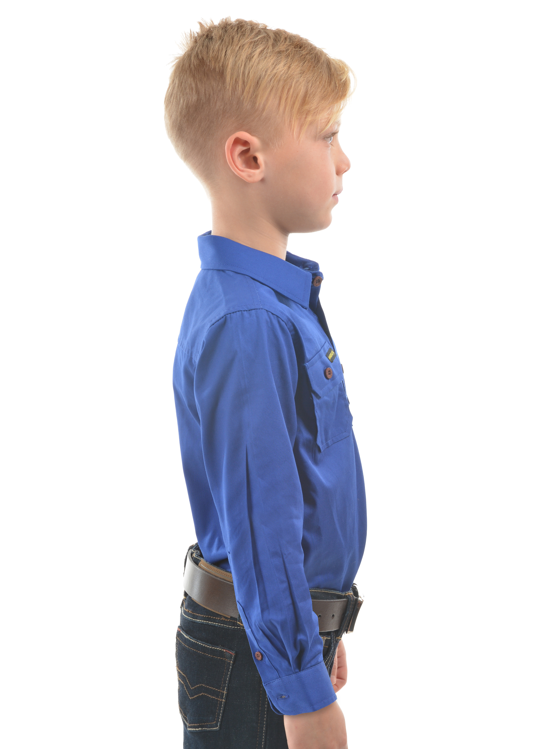 Kid's Half Placket Light Cotton Shirt