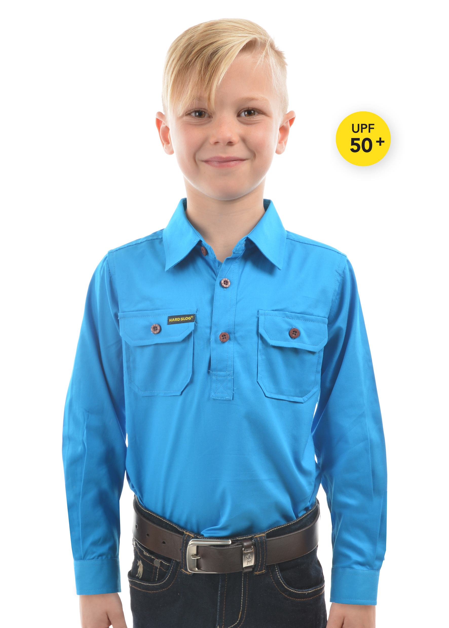 Kid's Half Placket Light Cotton Shirt
