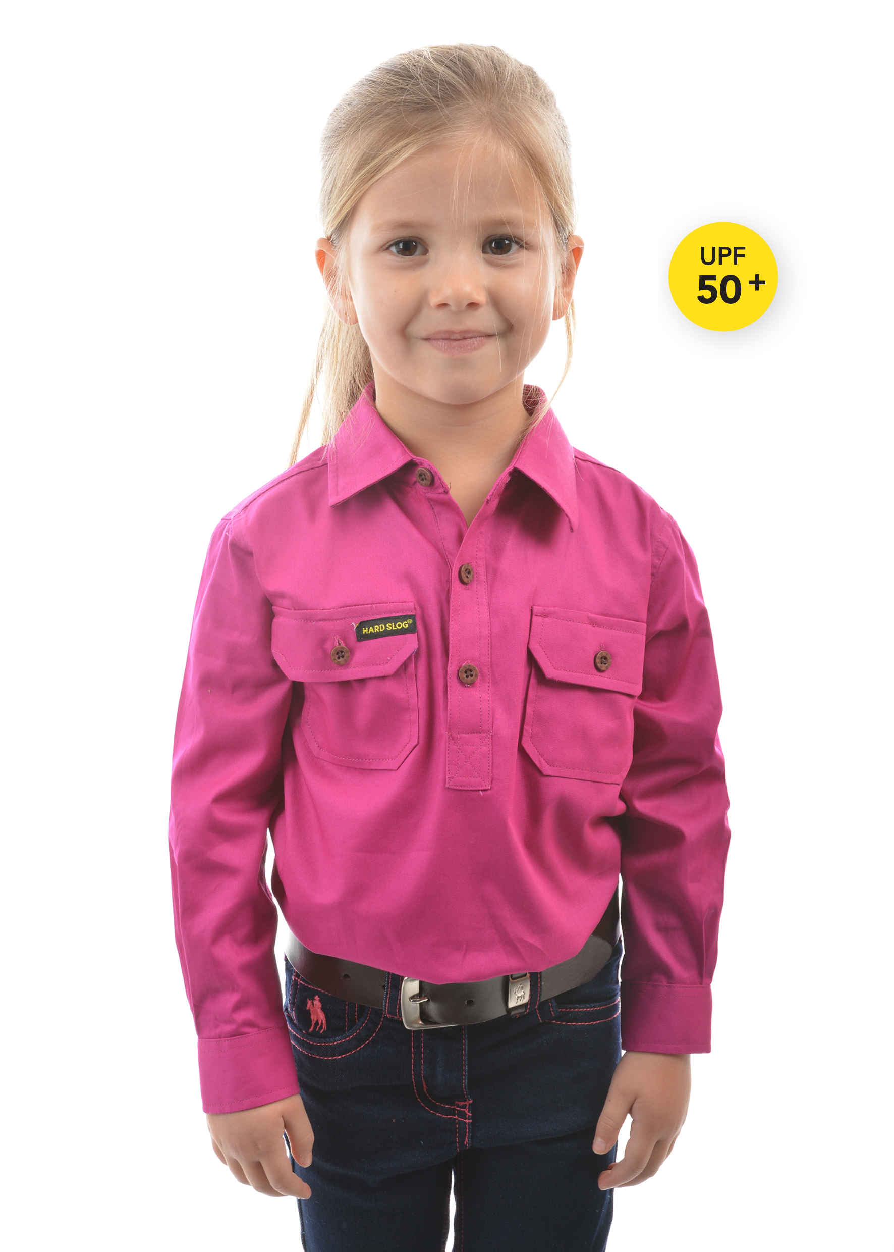 Kid's Half Placket Light Cotton Shirt