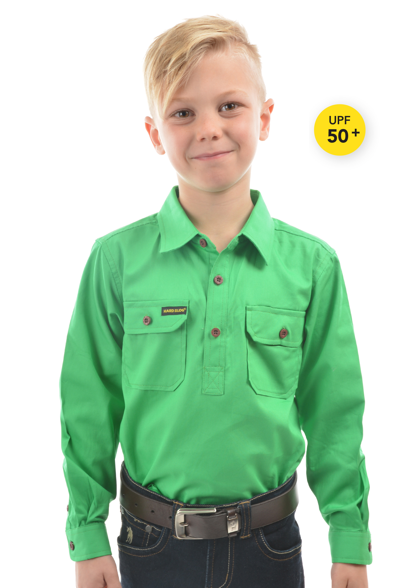 Kid's Half Placket Light Cotton Shirt