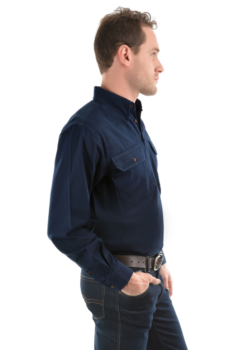 Heavy Drill Shirt Half Placket