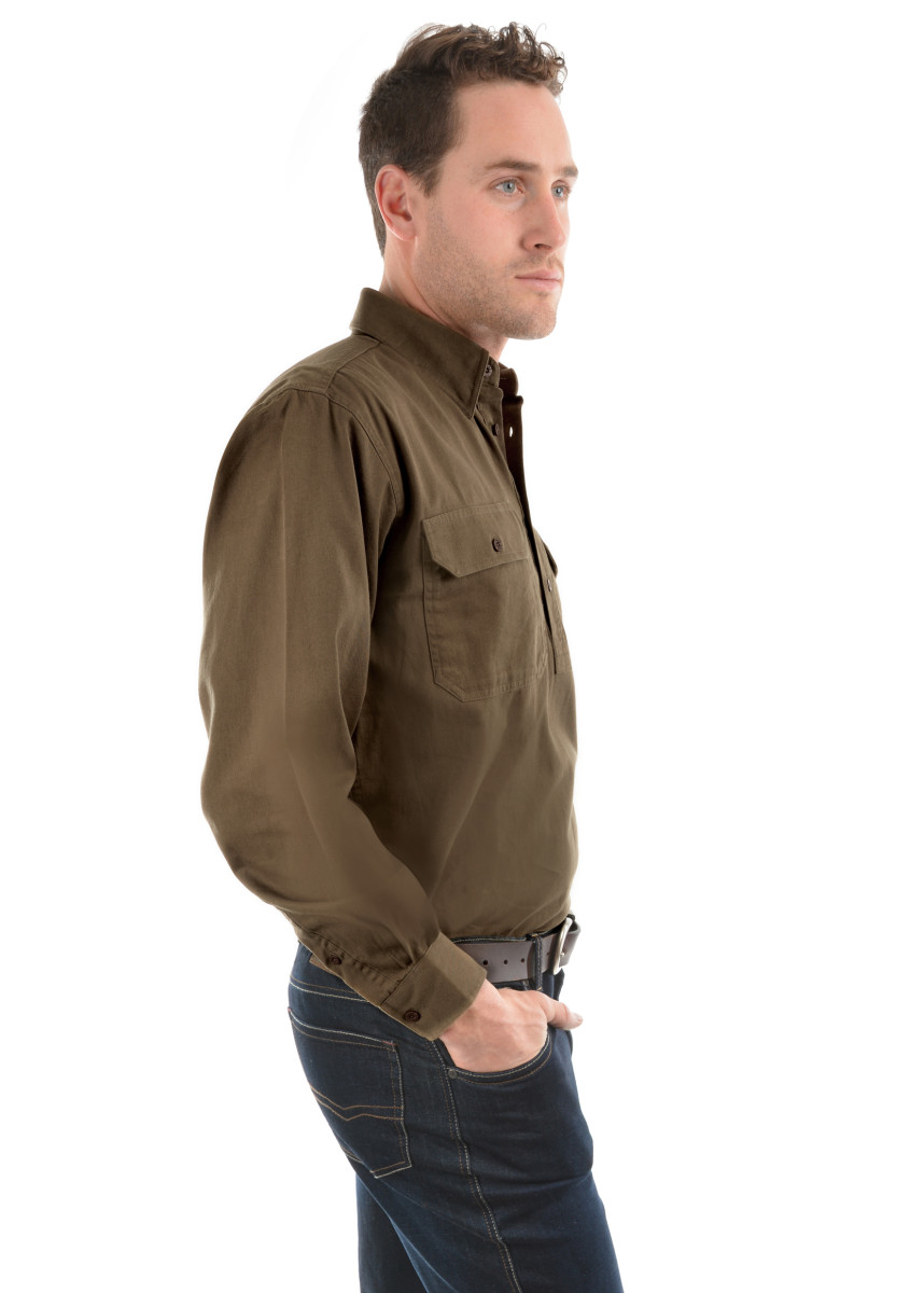 Heavy Drill Shirt Half Placket