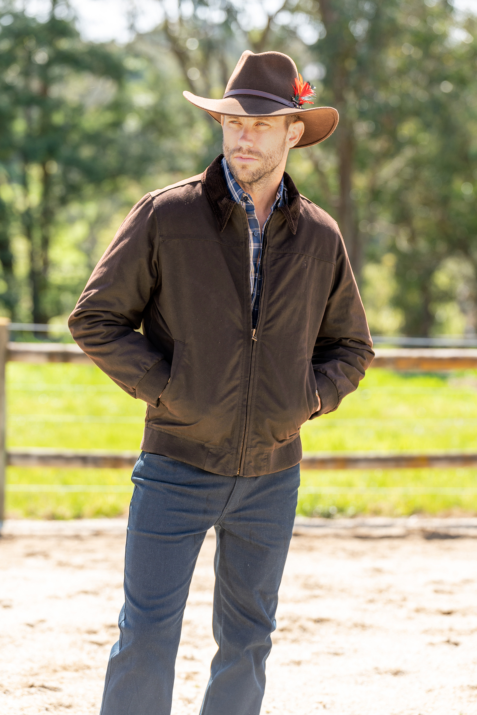 Men's Oilskin Bomber Jacket
