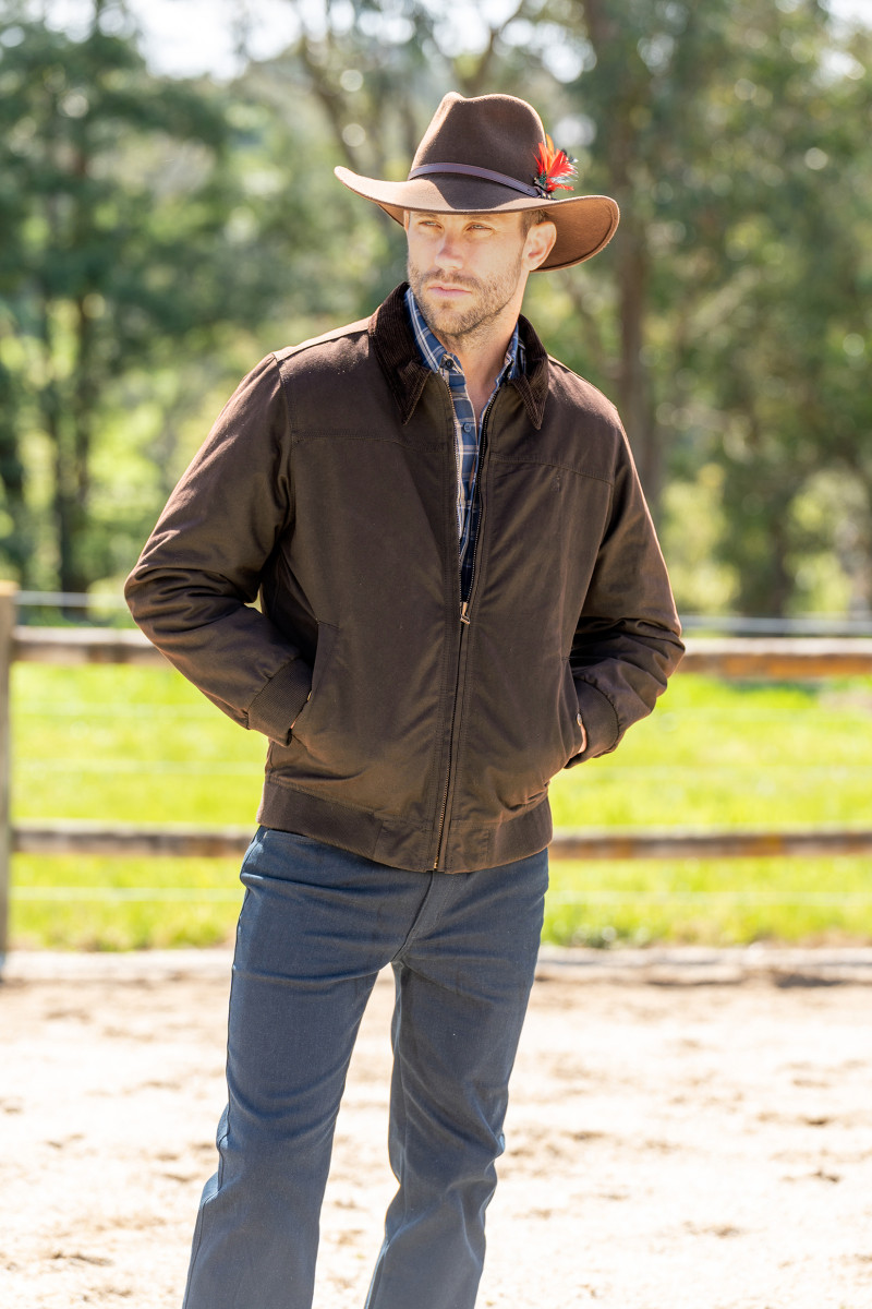 Men's Oilskin Bomber Jacket