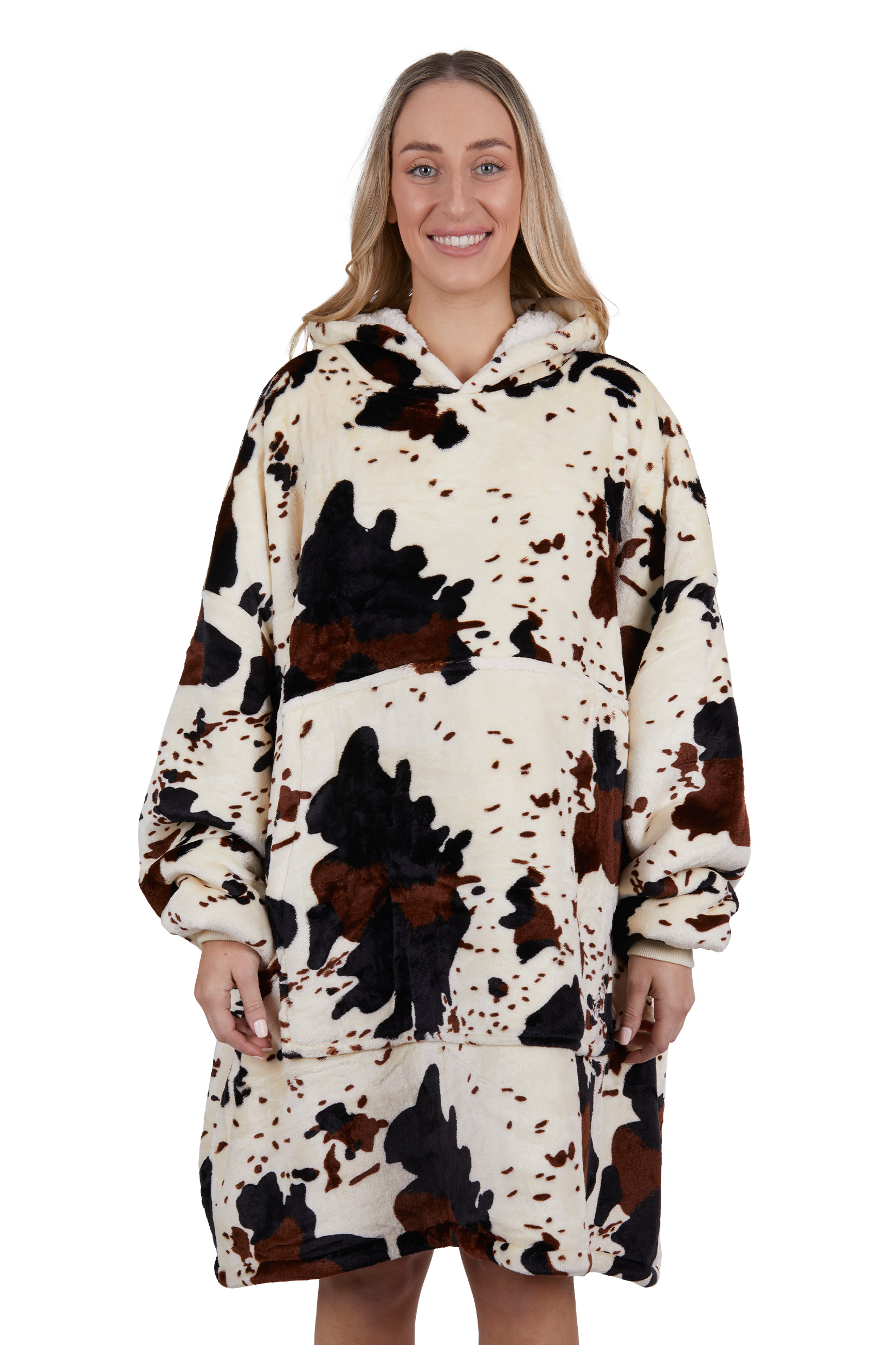 Pw Cow Print Snuggle Hoodie
