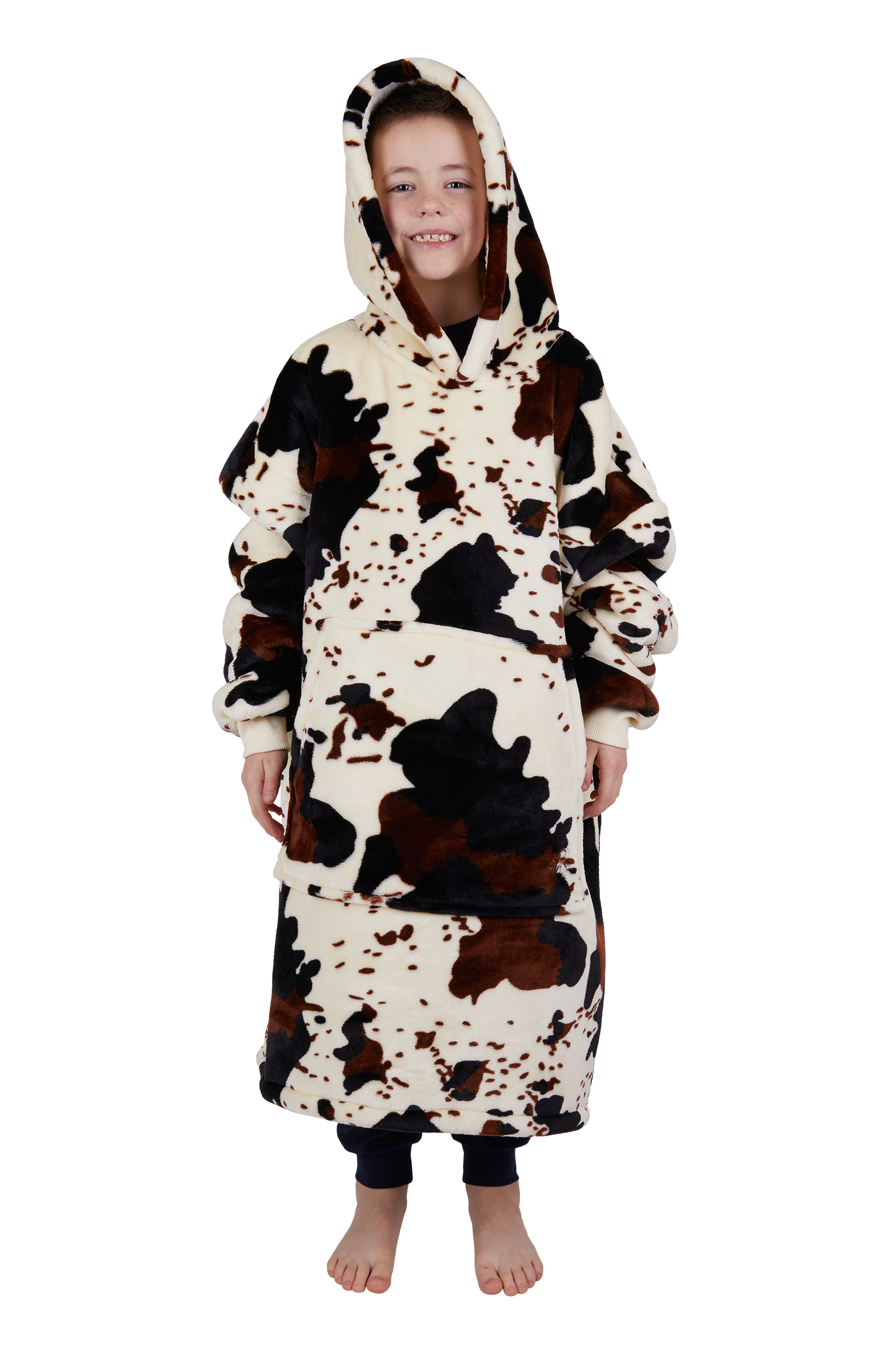 Kid's Pw Cow Print Snuggle Hoodie