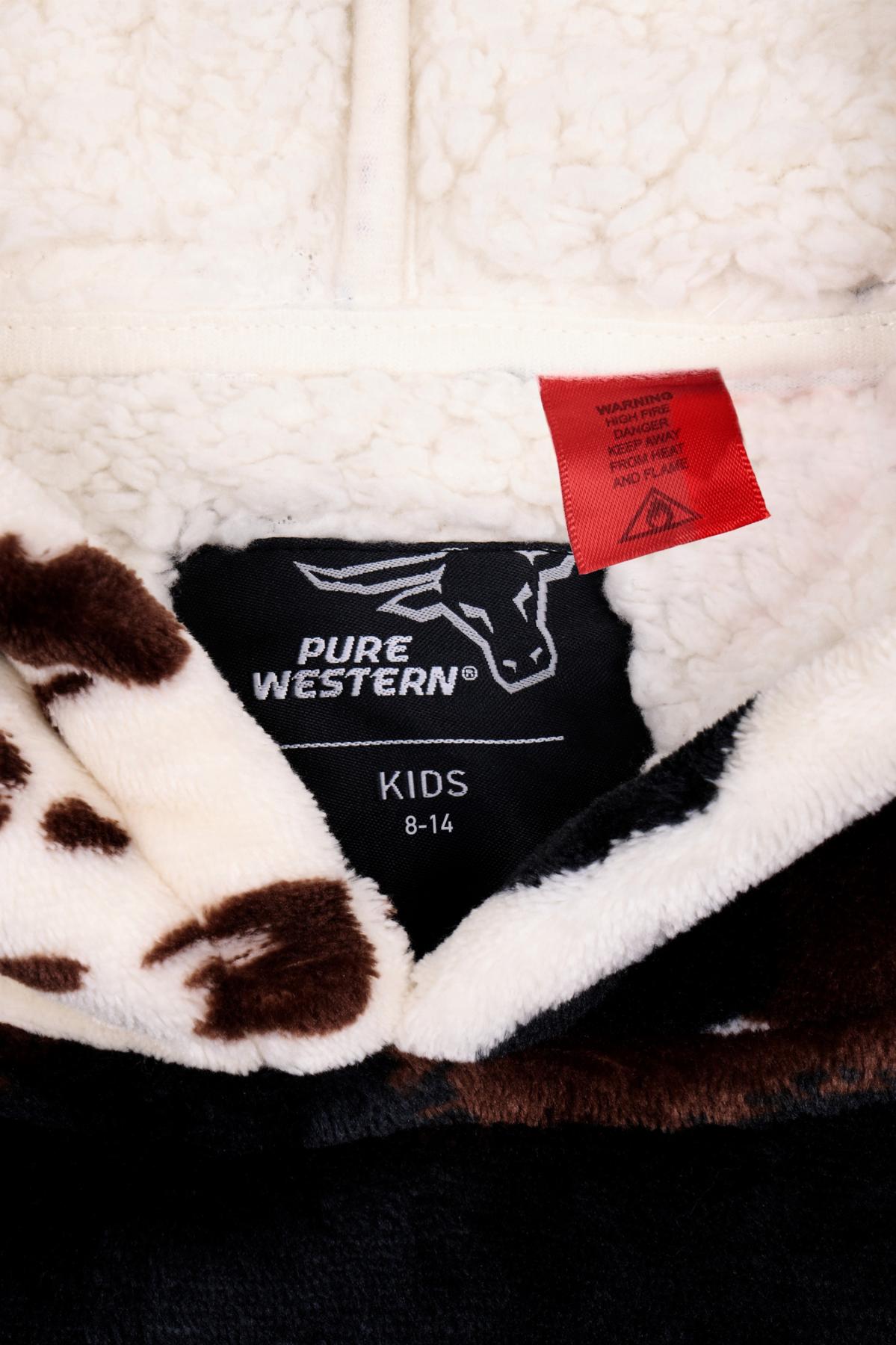 Kid's Pw Cow Print Snuggle Hoodie