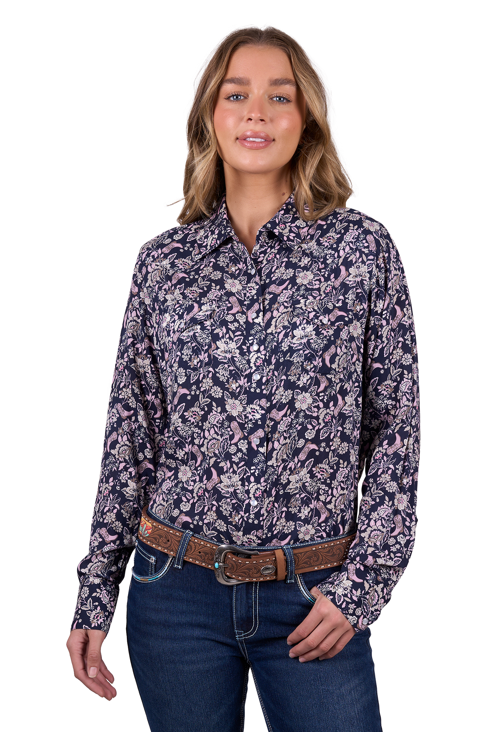 Women's Hannah Print Western Long Sleeve Shirt