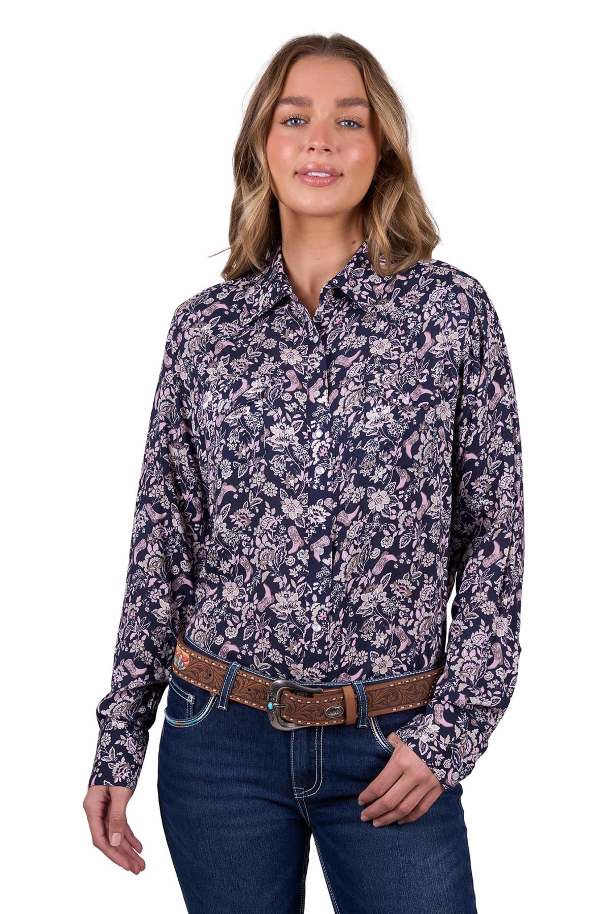 Women's Hannah Print Western Long Sleeve Shirt