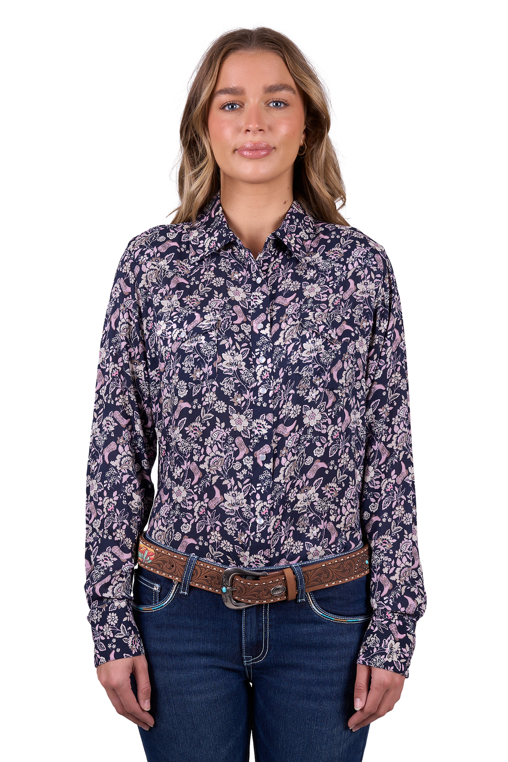 Women's Hannah Print Western Long Sleeve Shirt