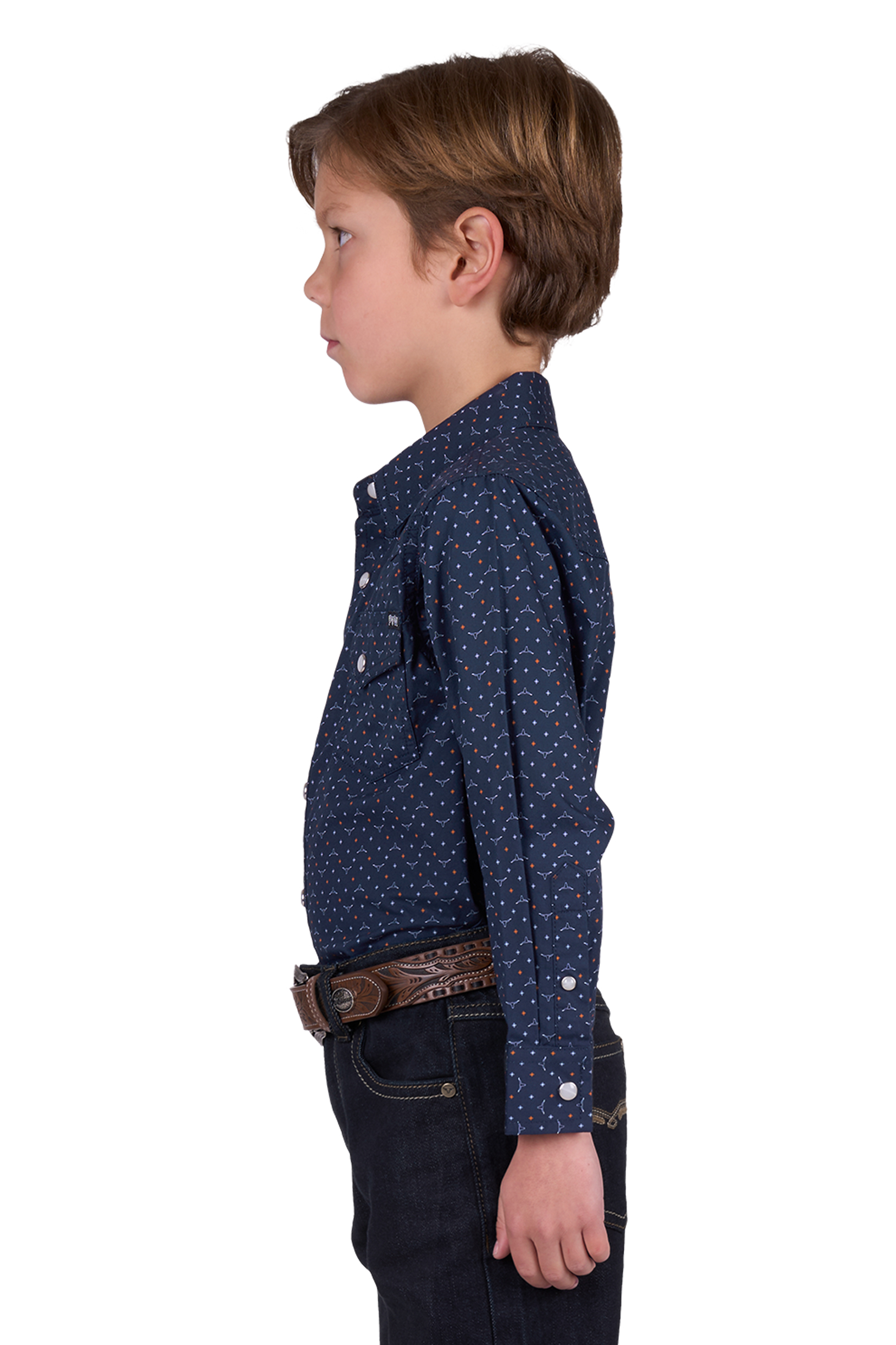 Boy's Ross Print Western Long Sleeve Shirt