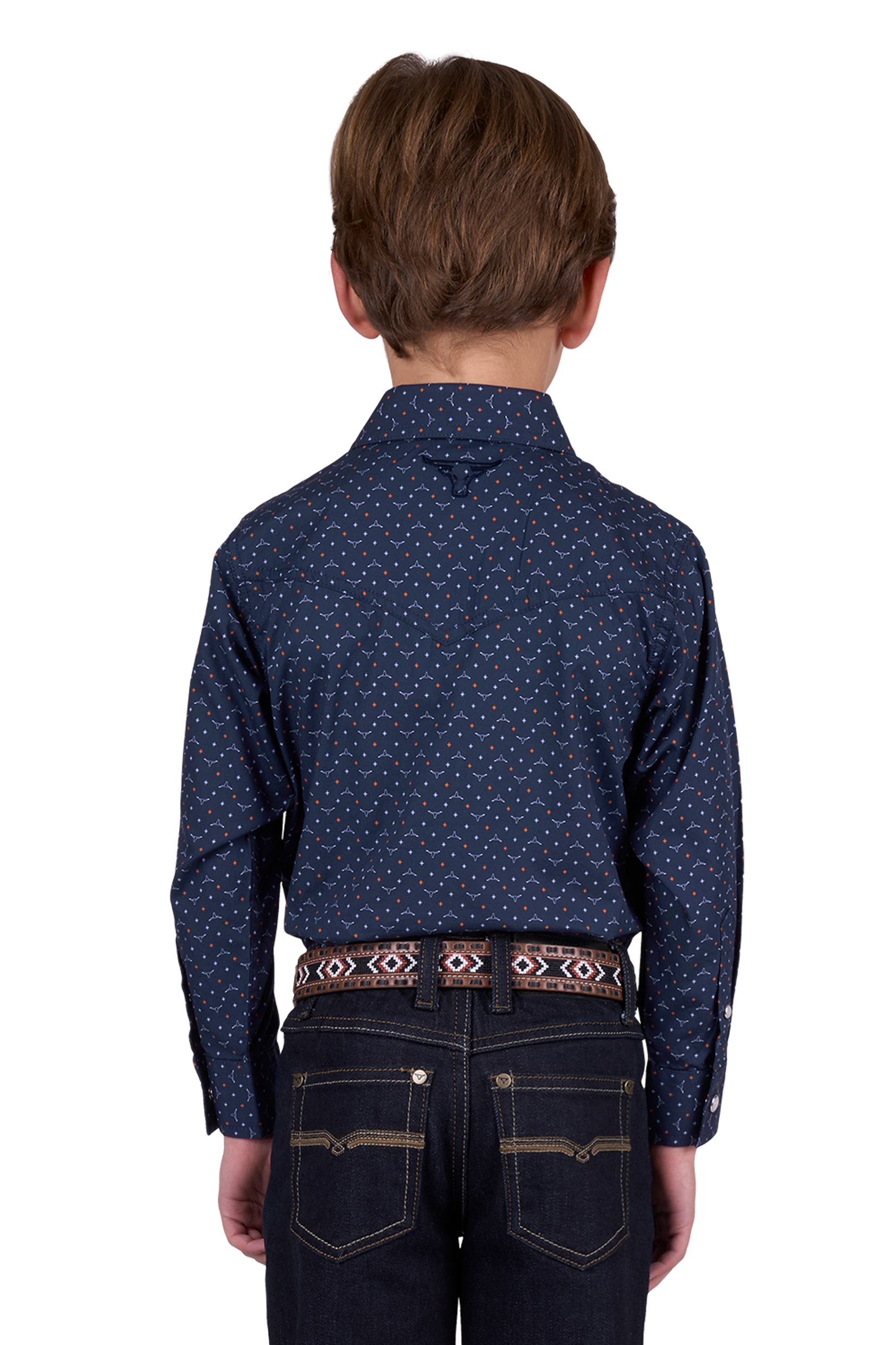 Boy's Ross Print Western Long Sleeve Shirt