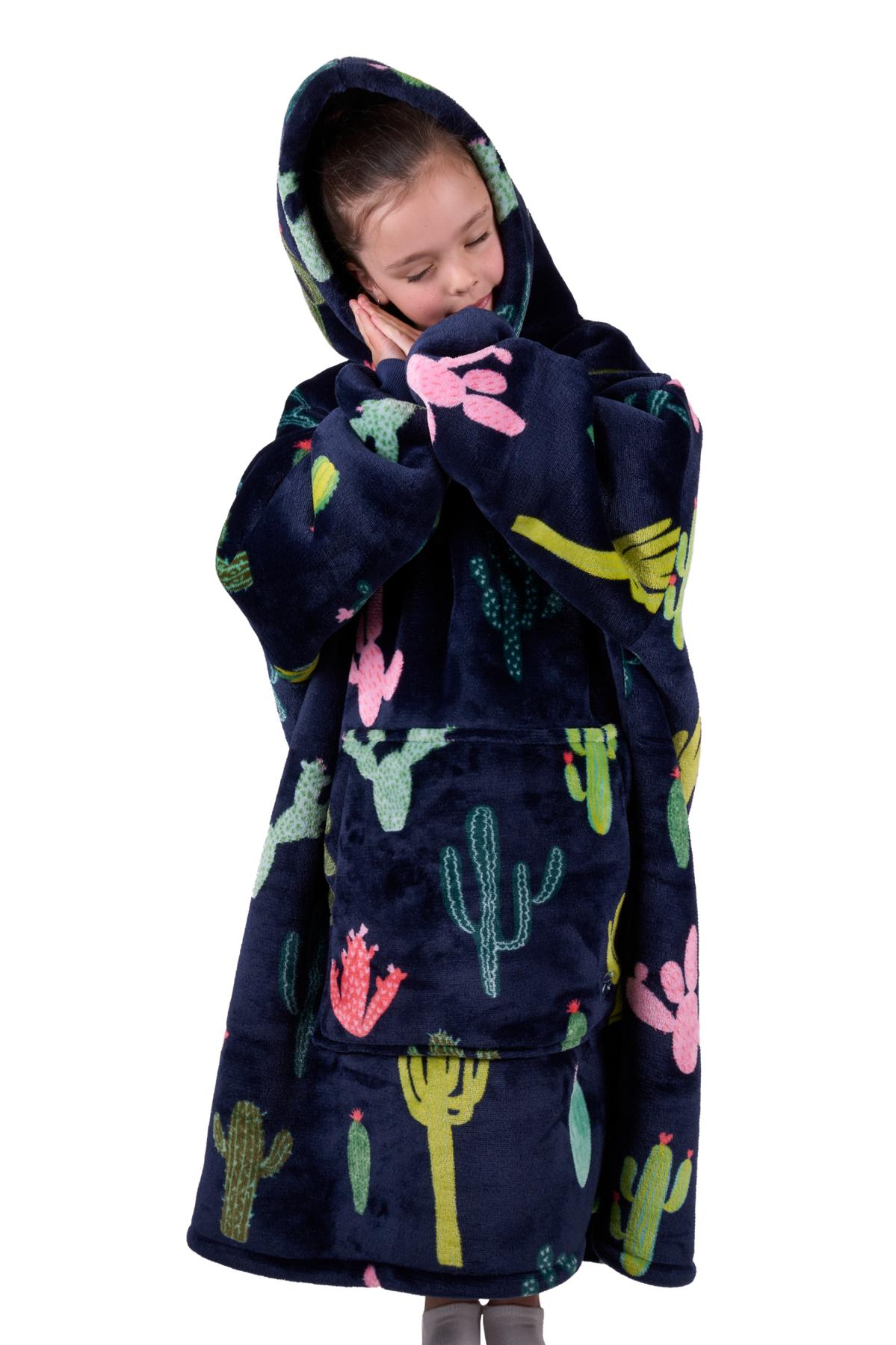 Kid's Cactus Print Snuggle Hoodie