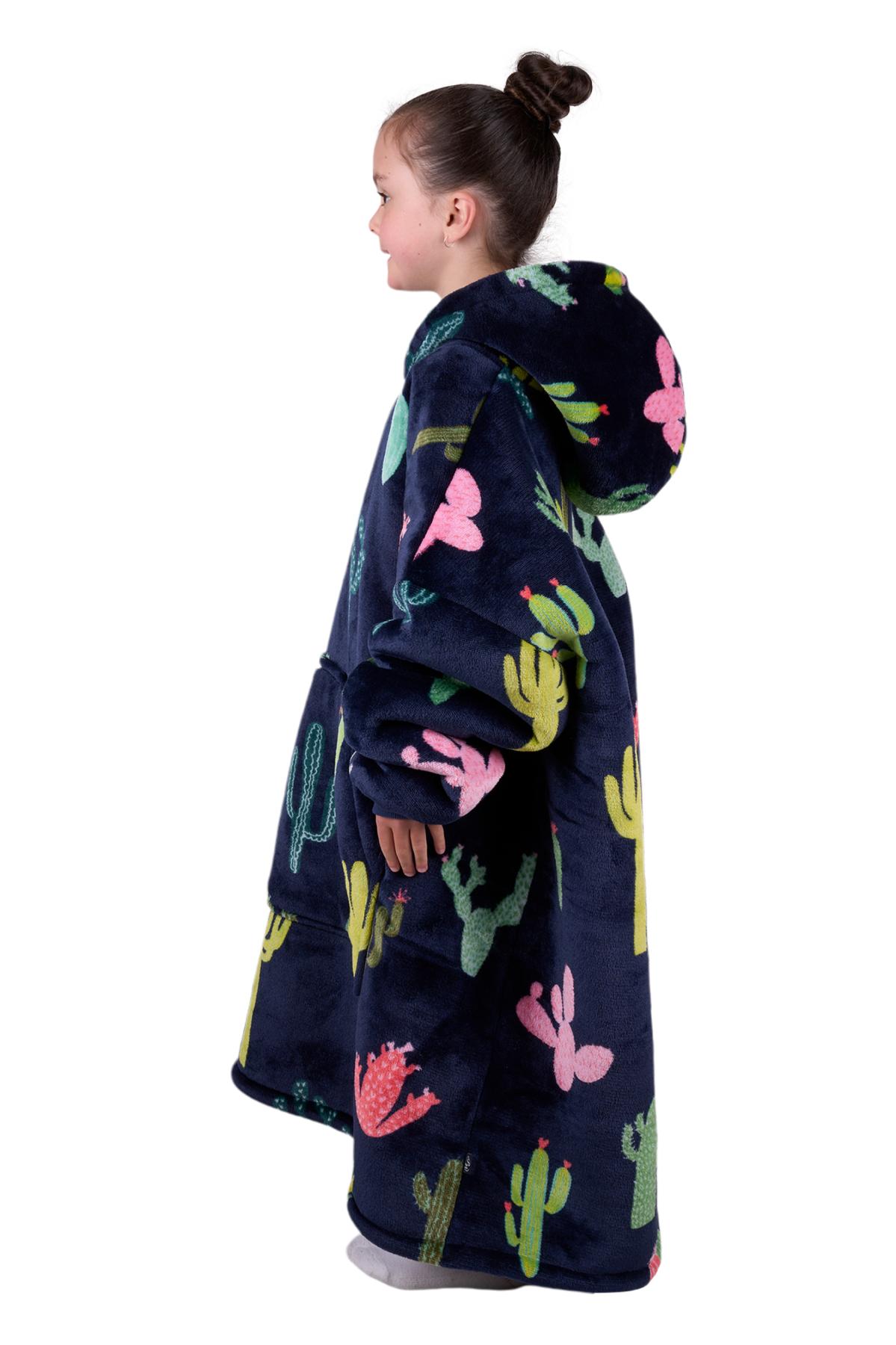 Kid's Cactus Print Snuggle Hoodie