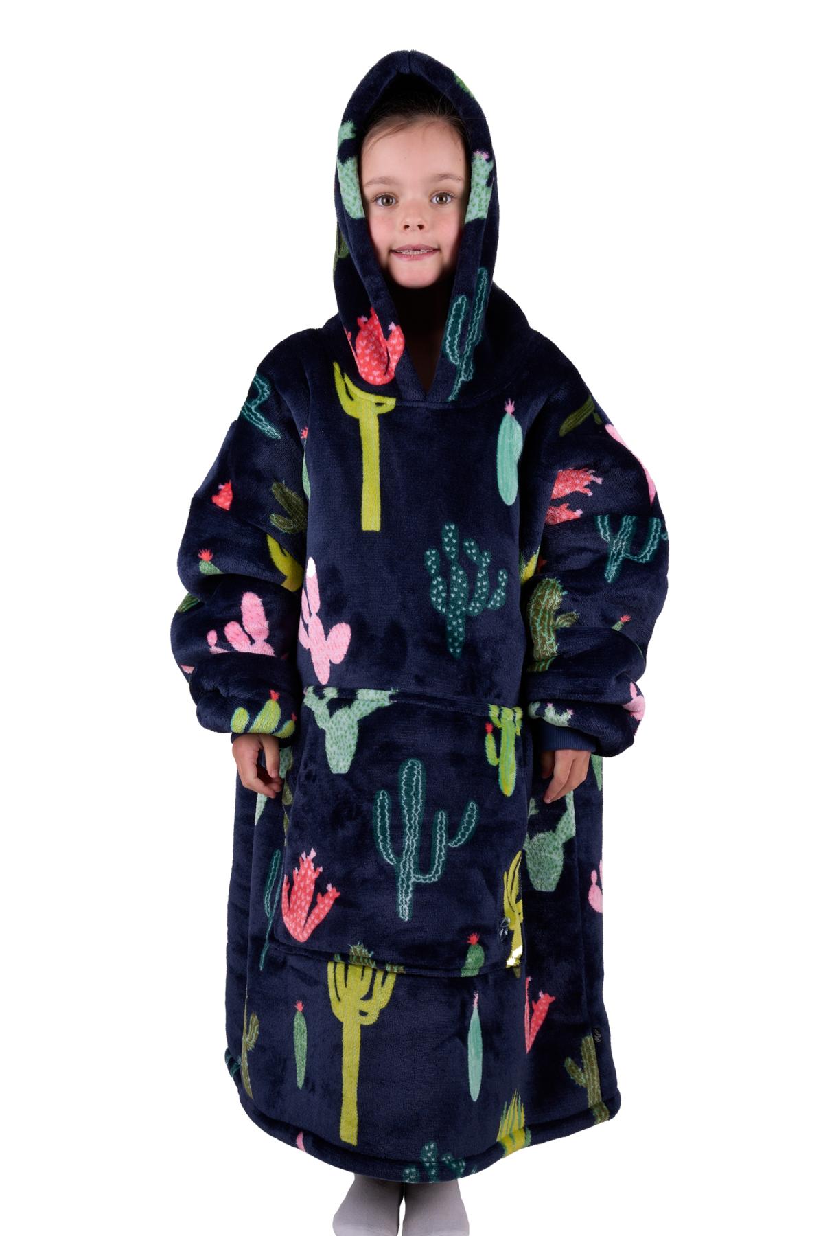 Kid's Cactus Print Snuggle Hoodie