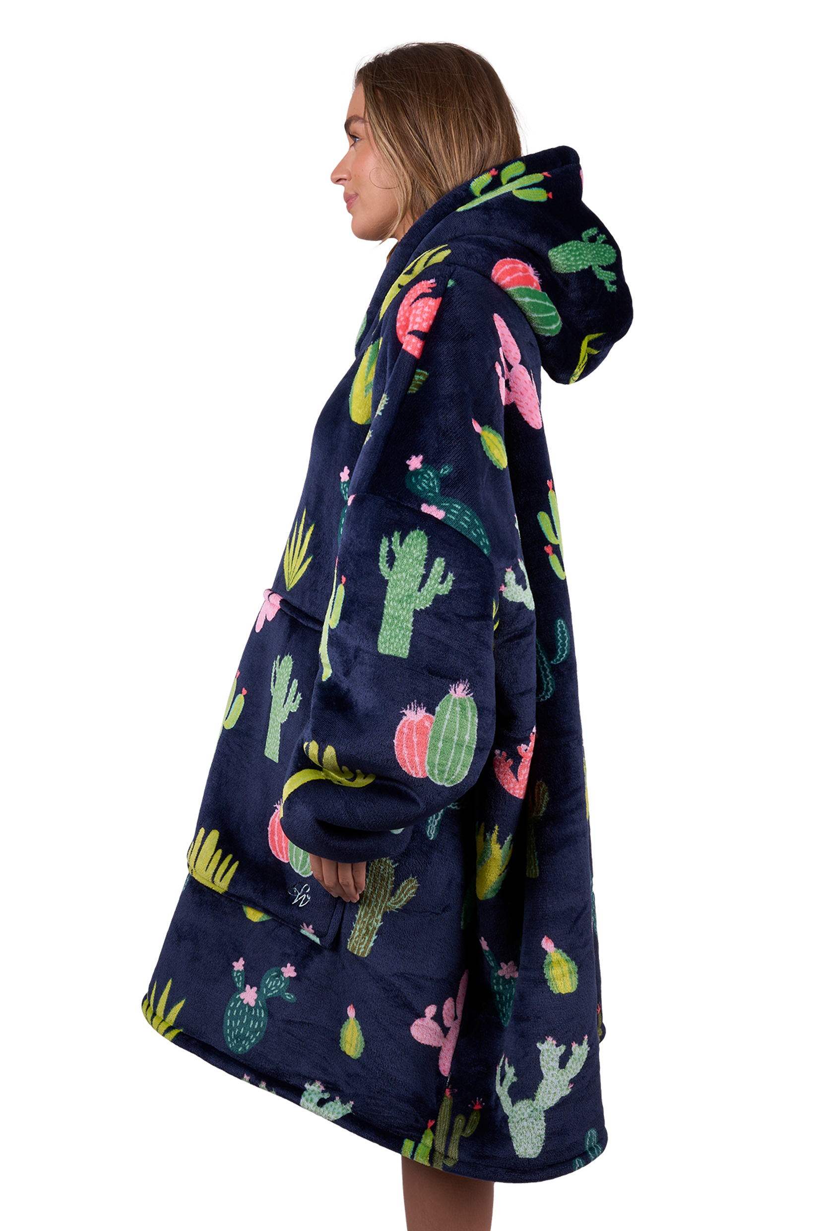 Adult's Cactus Print Snuggle Hoodie