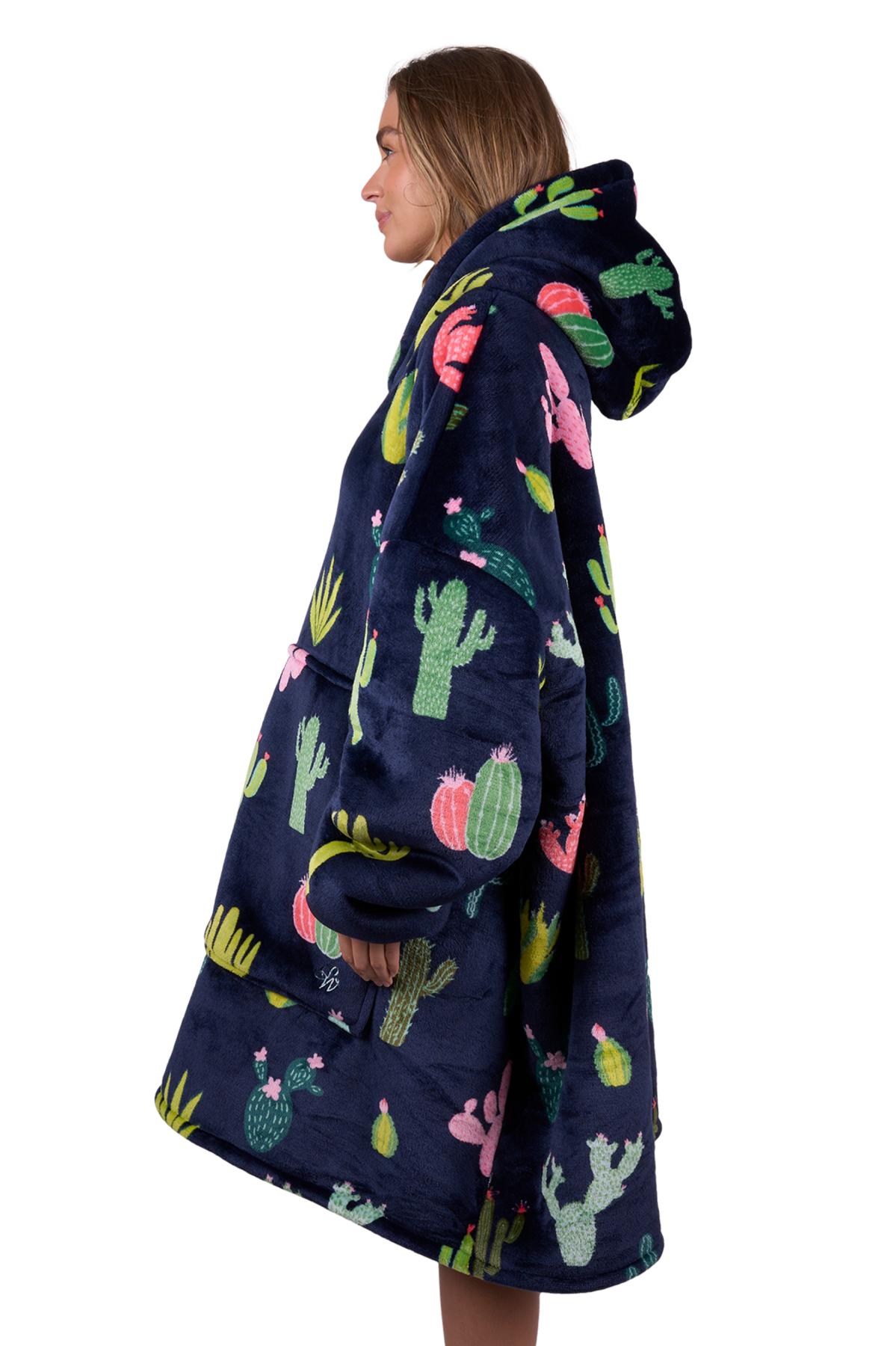Adult's Cactus Print Snuggle Hoodie