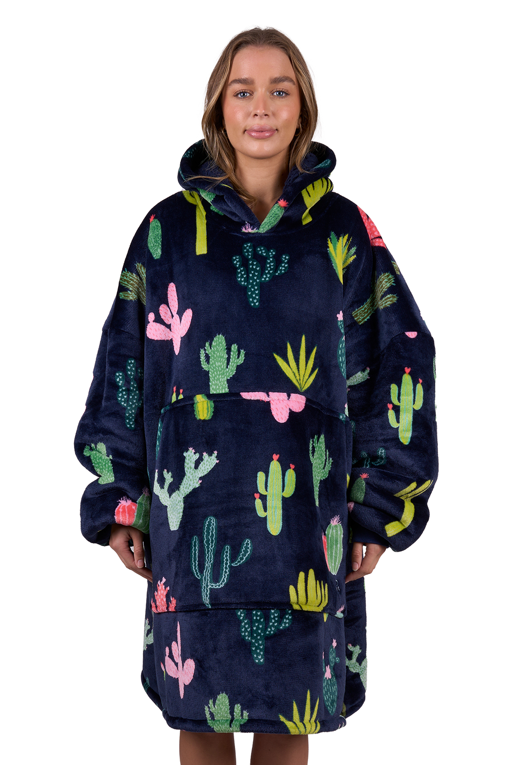 Adult's Cactus Print Snuggle Hoodie