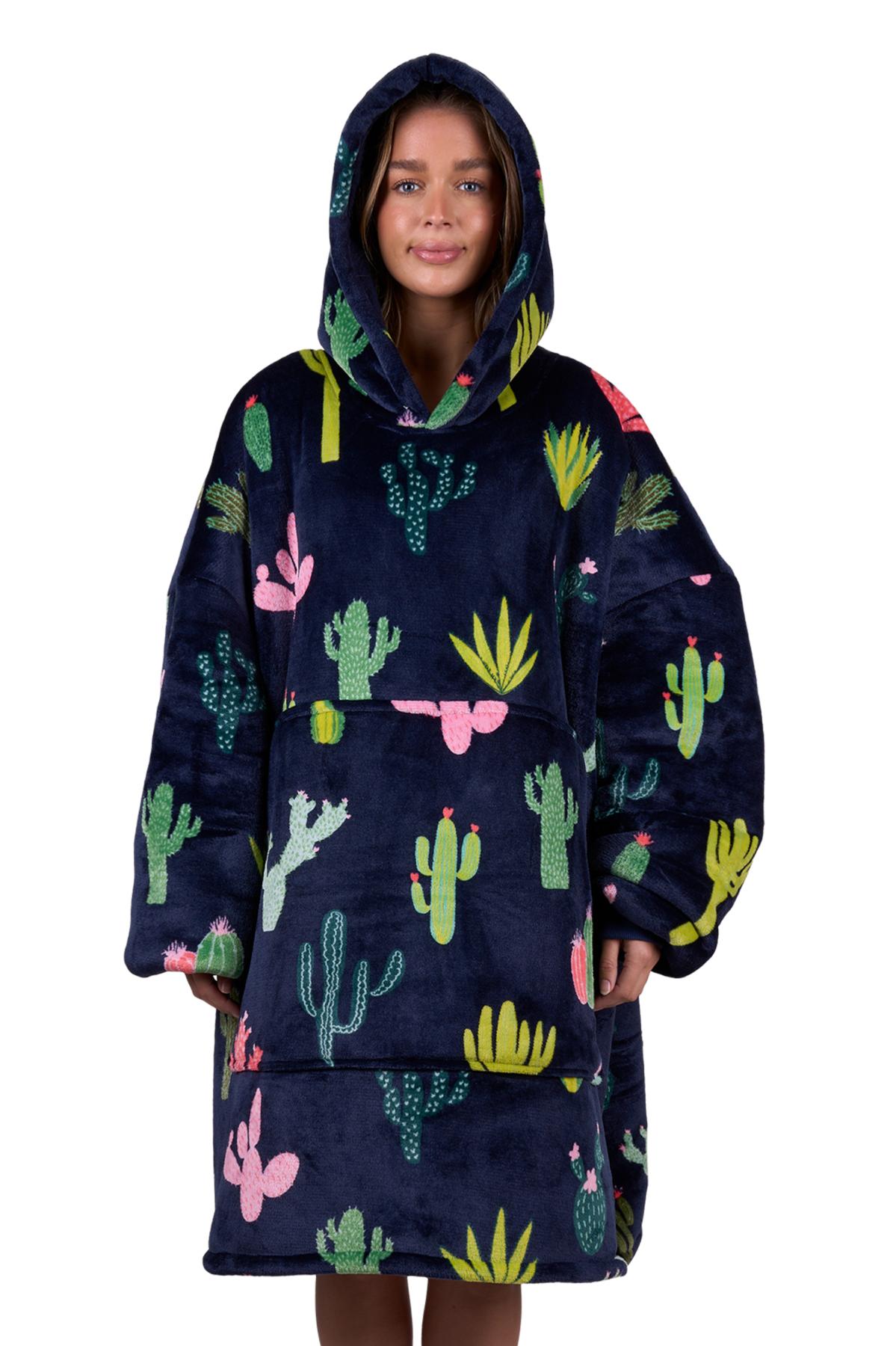 Adult's Cactus Print Snuggle Hoodie