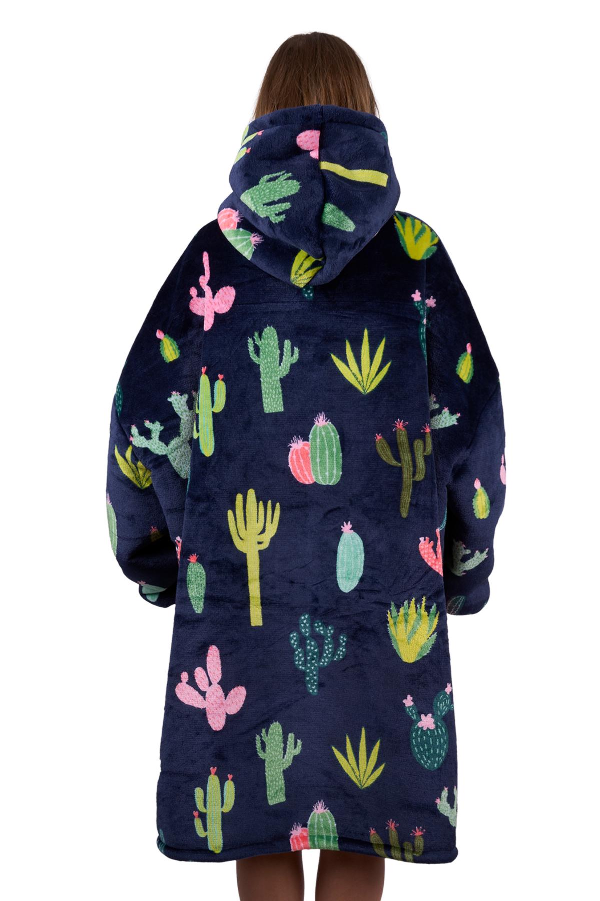 Adult's Cactus Print Snuggle Hoodie