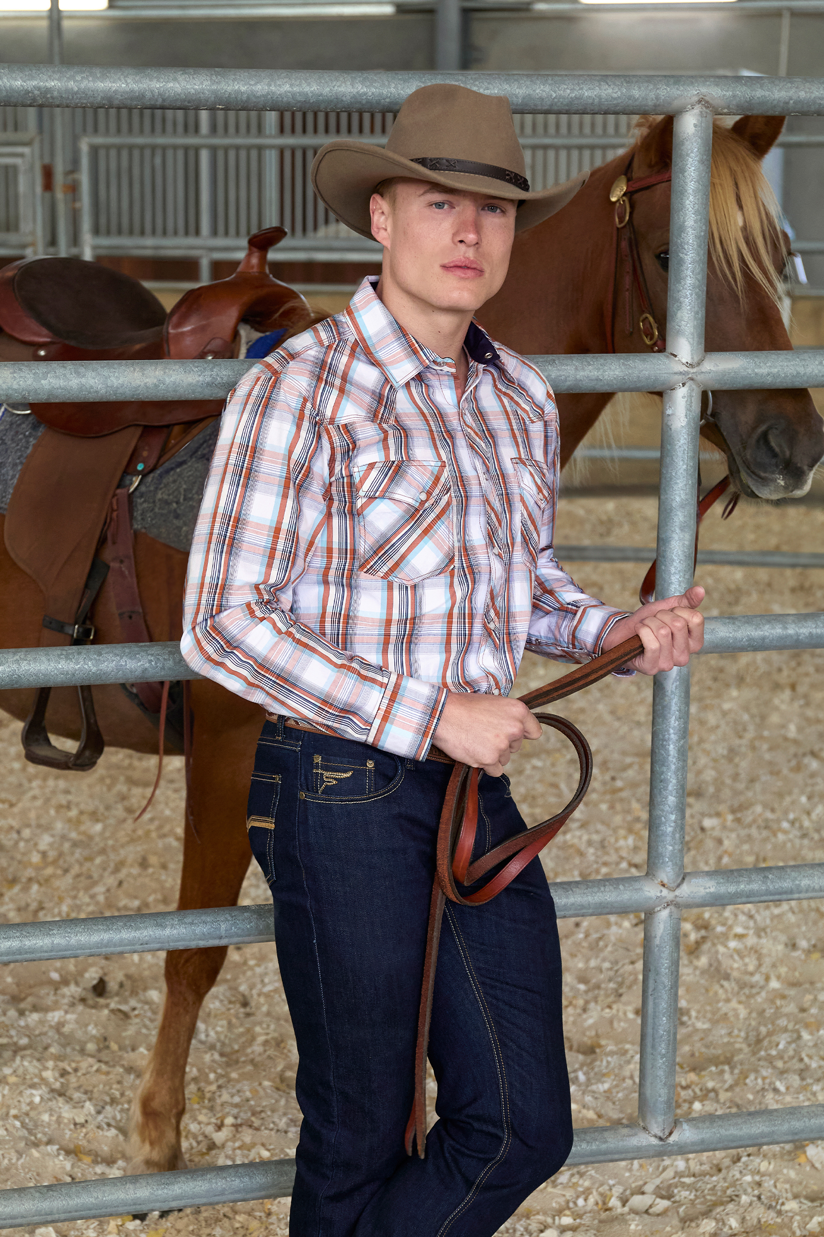 Men's Axel Check Western Long Sleeve Shirt