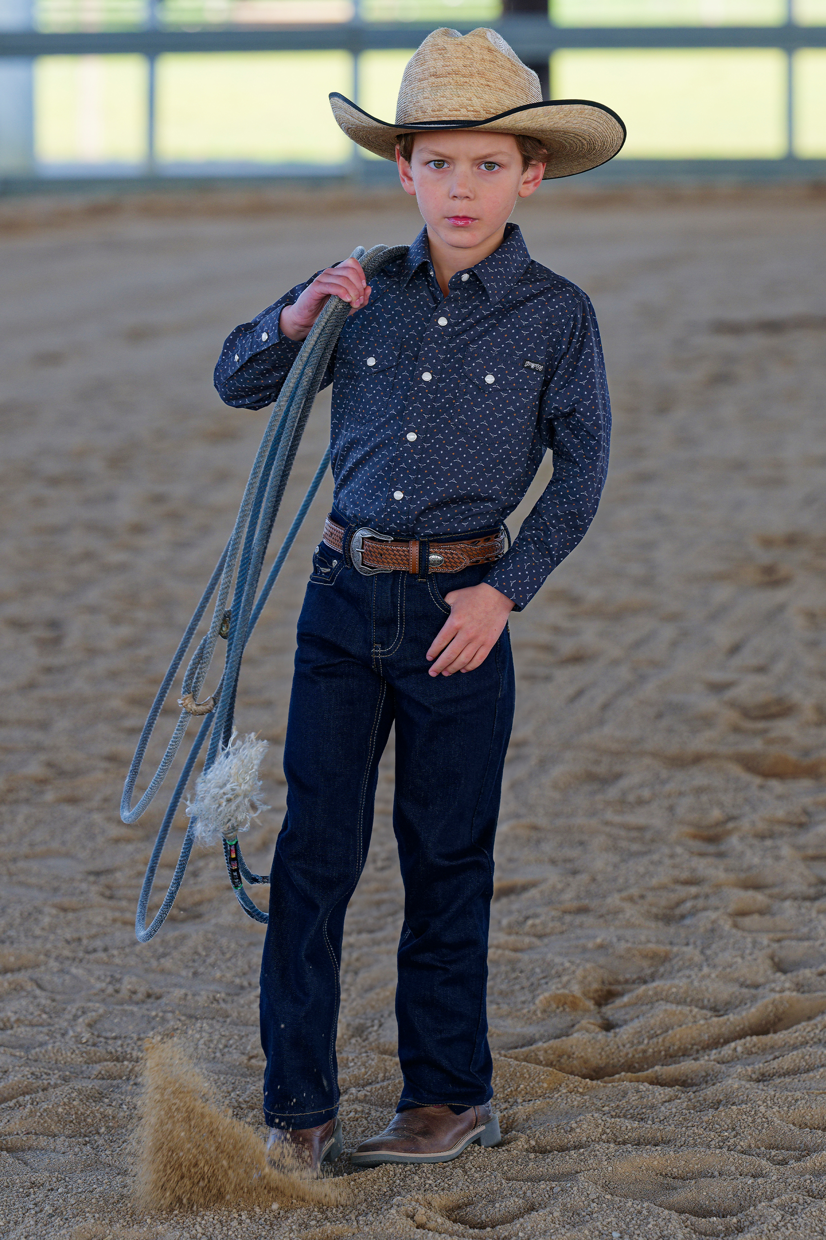 Boy's Ross Print Western Long Sleeve Shirt