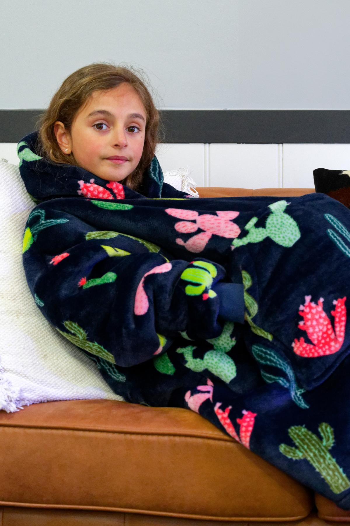 Kid's Cactus Print Snuggle Hoodie