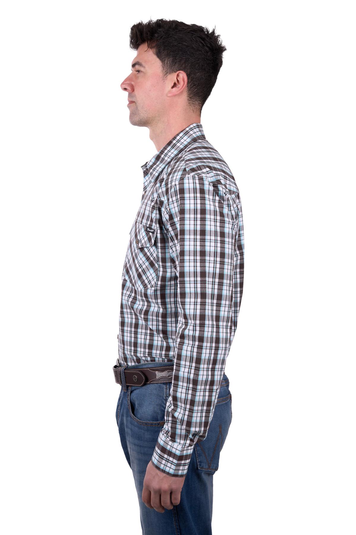 Men's Beau Check Western Button Down Long Sleeve Shirt