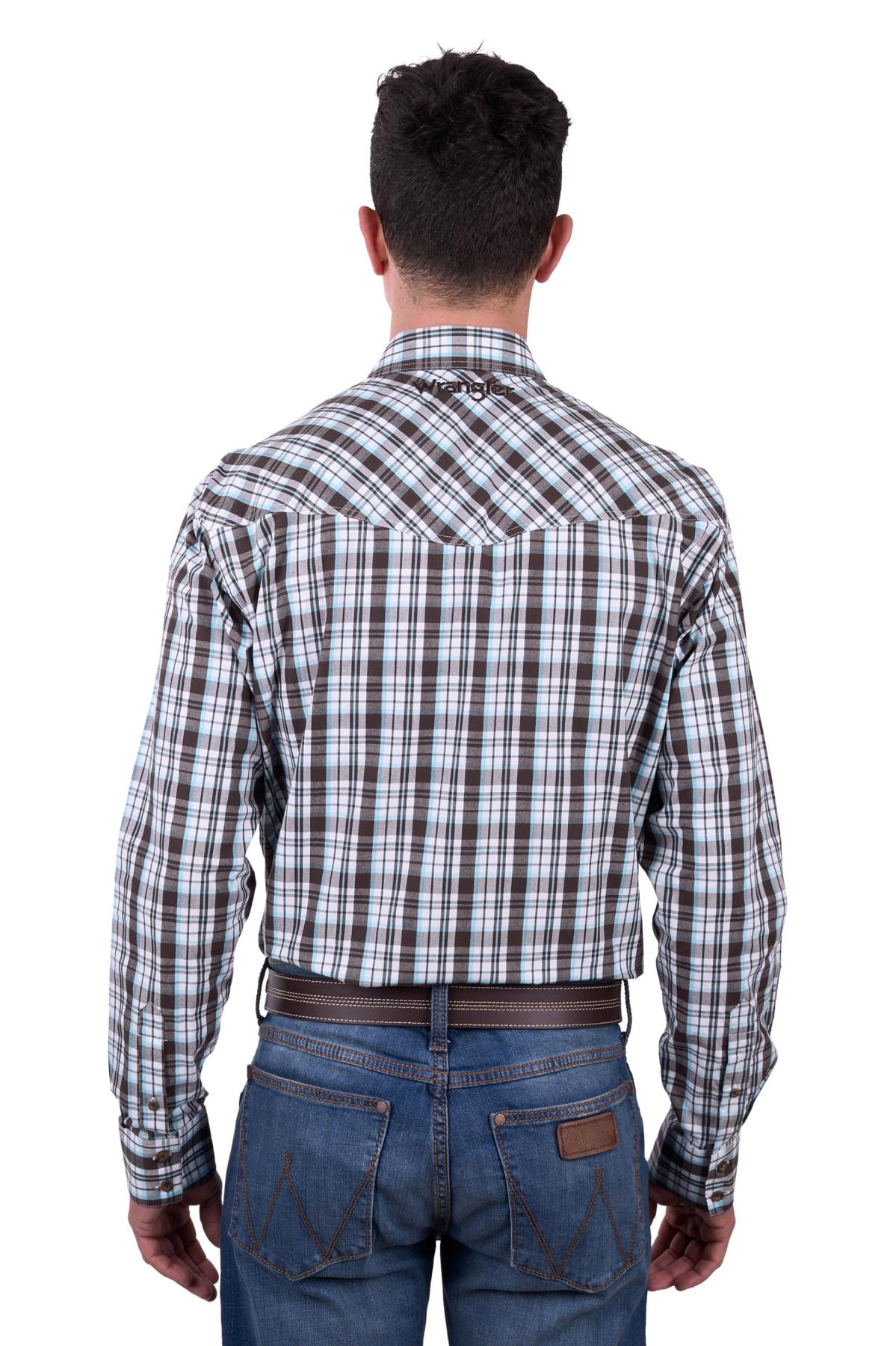 Men's Beau Check Western Button Down Long Sleeve Shirt