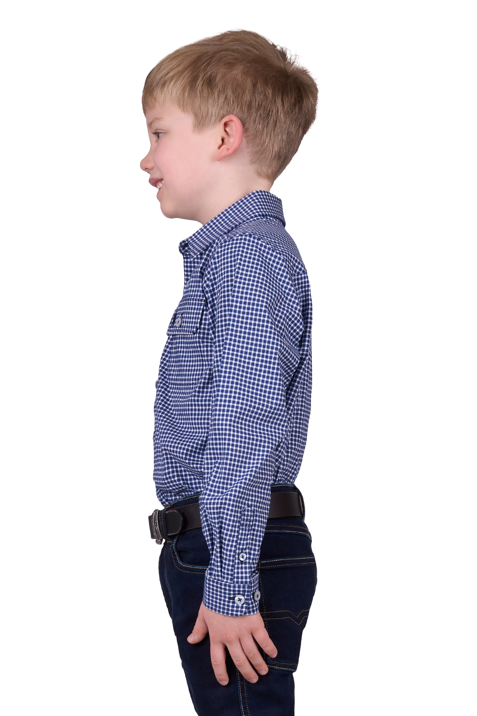 Boy's Brock Check 2 Pocket Long Sleeve Shirt