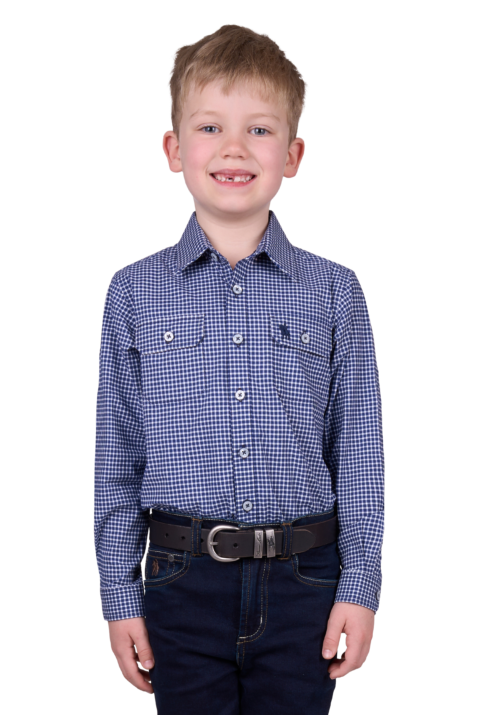 Boy's Brock Check 2 Pocket Long Sleeve Shirt
