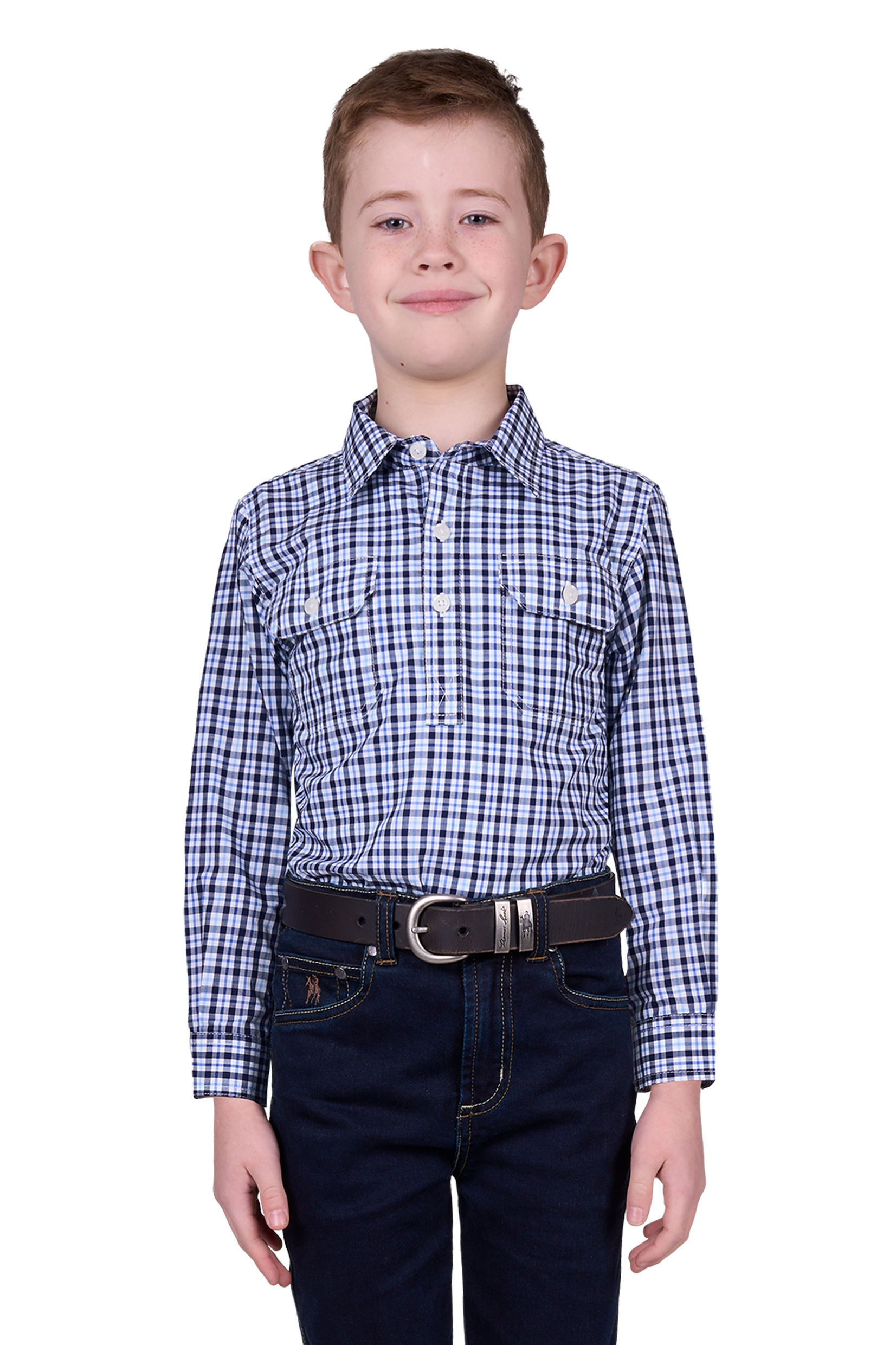 Kid's Coney Half Placket Long Sleeve Shirt