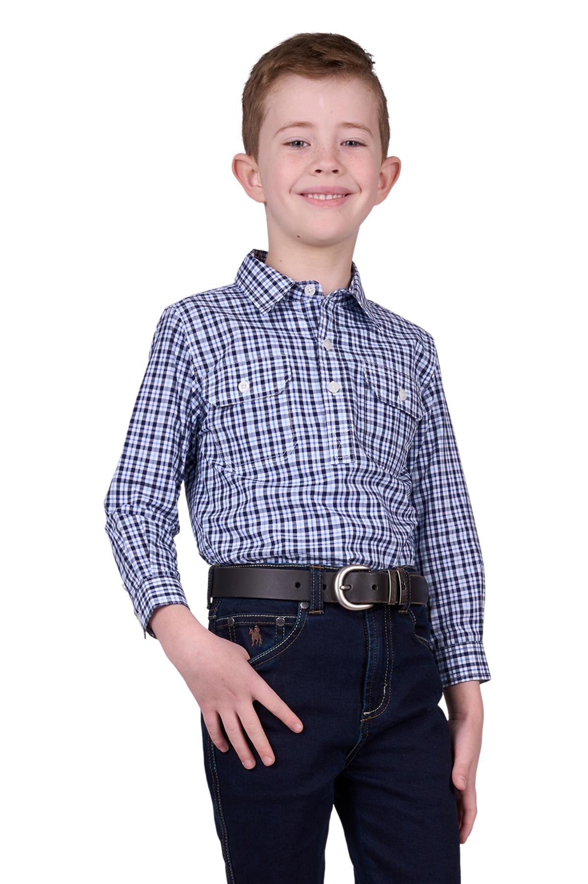 Kid's Coney Half Placket Long Sleeve Shirt