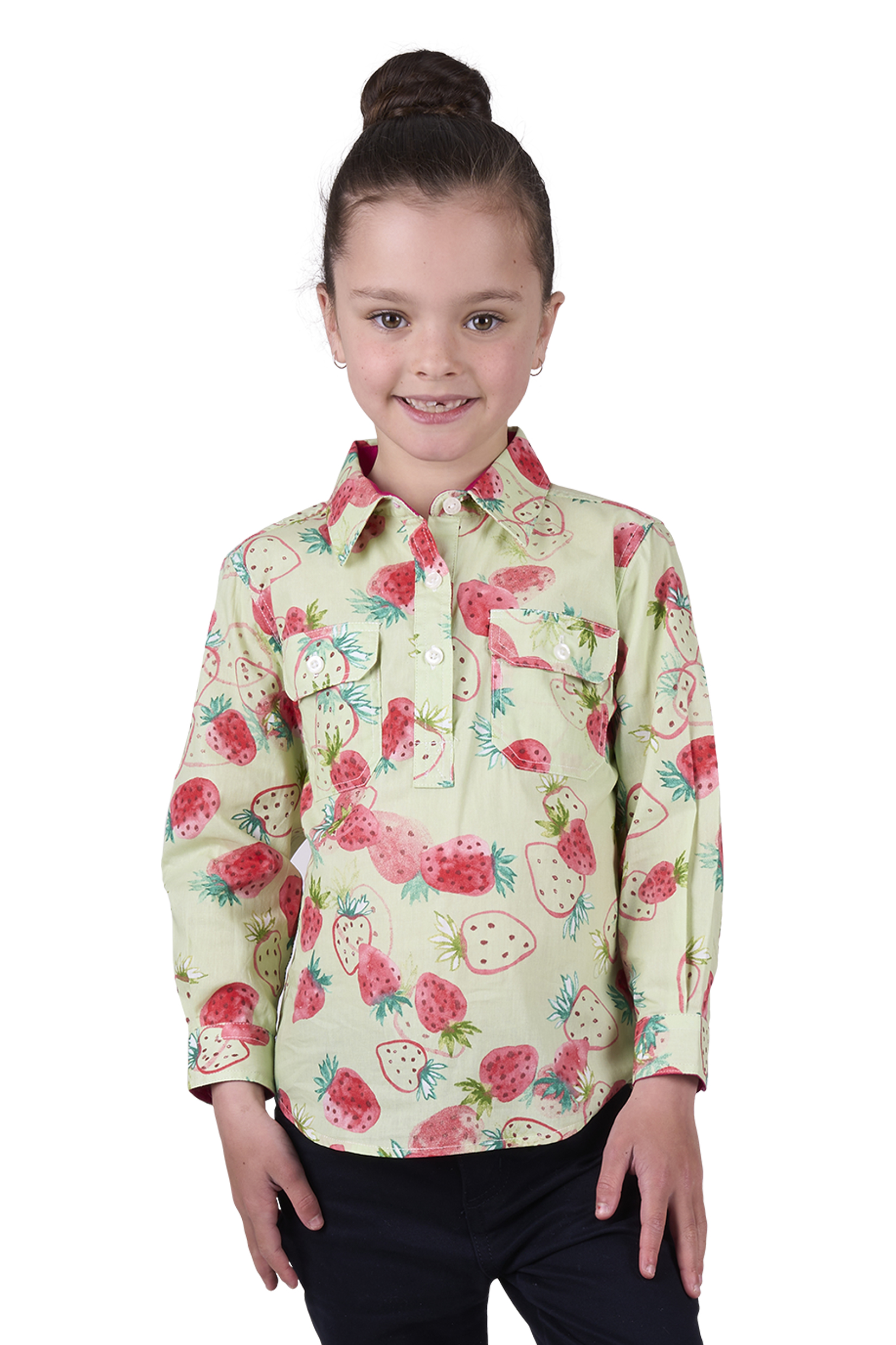 Kid's Kimmy Half Placket Long Sleeve Shirt