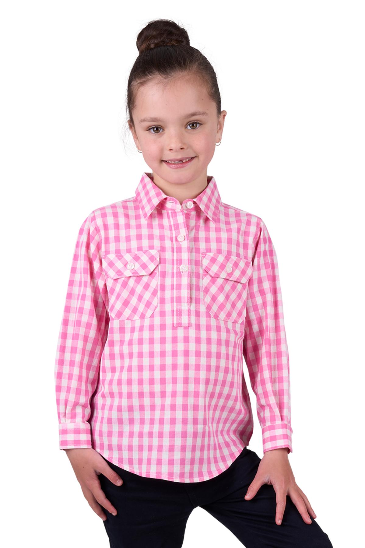 Kid's Melly Half Placket Long Sleeve Shirt