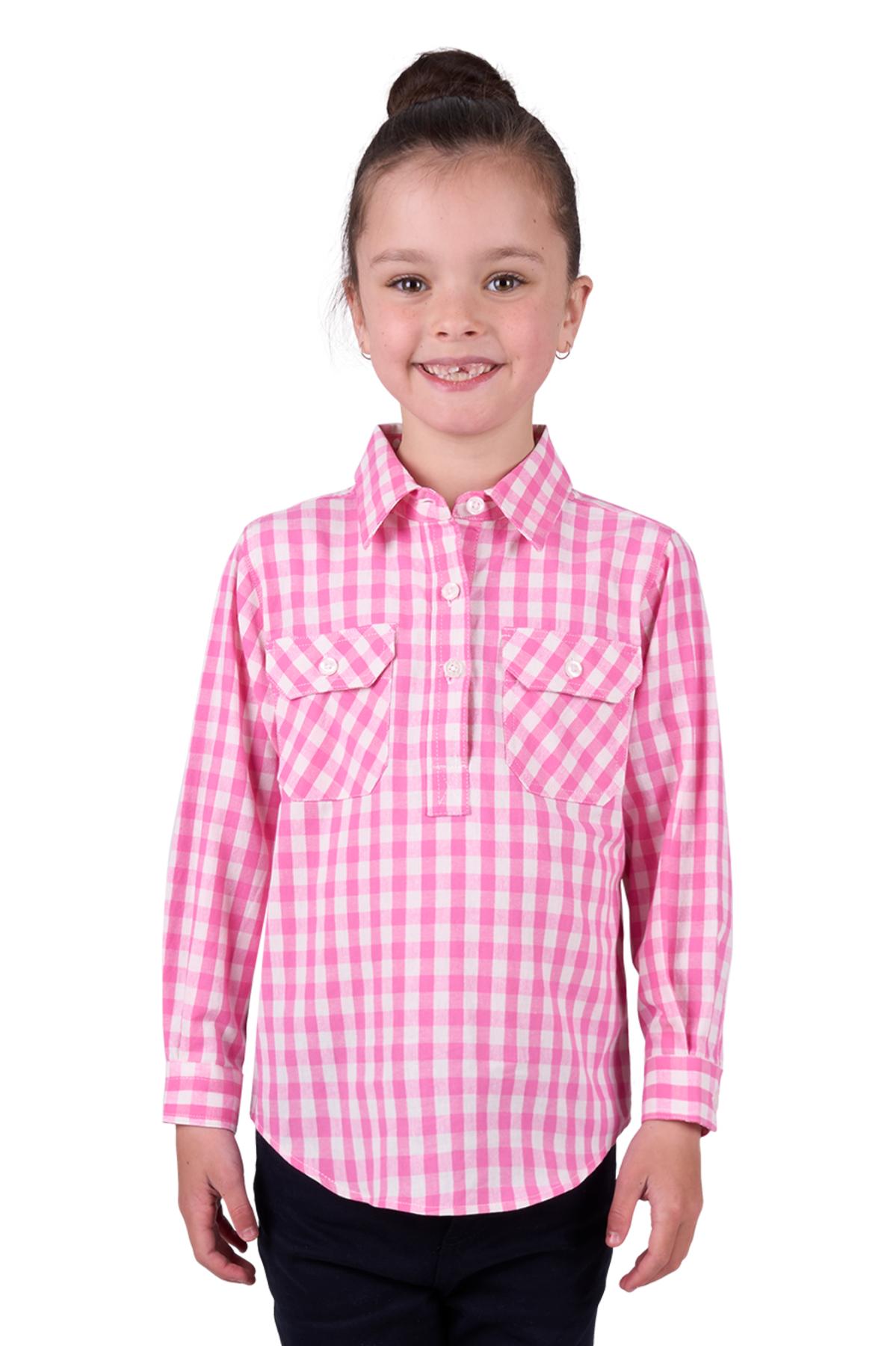 Kid's Melly Half Placket Long Sleeve Shirt