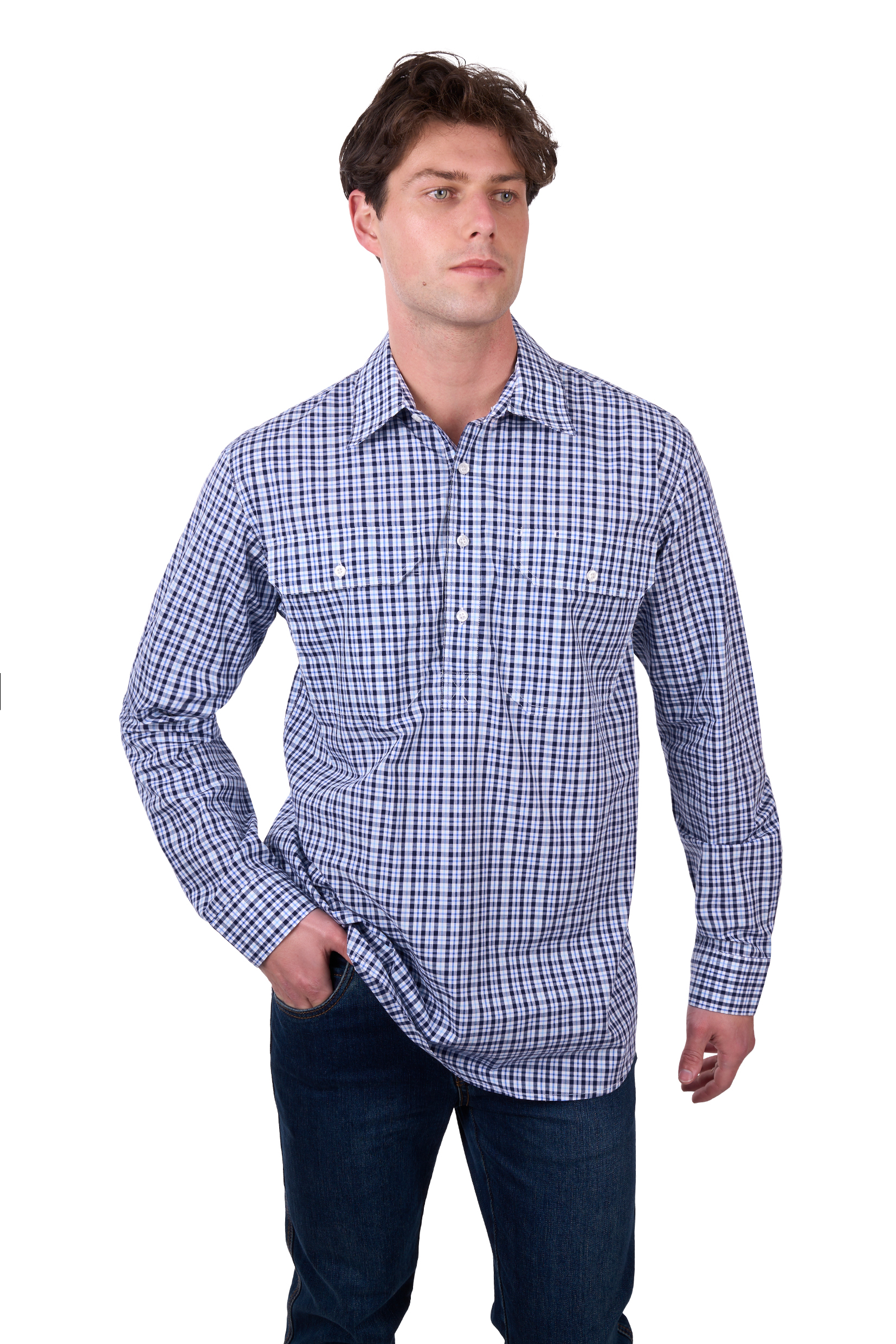 Men's Coney Half Placket Long Sleeve Shirt