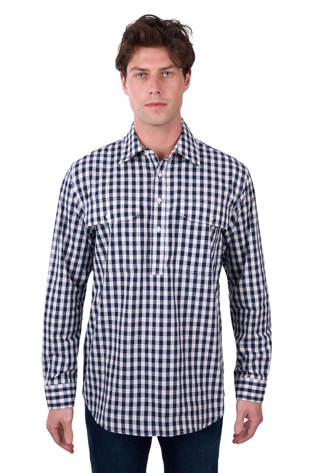 Men's Dell Half Placket Long Sleeve Shirt