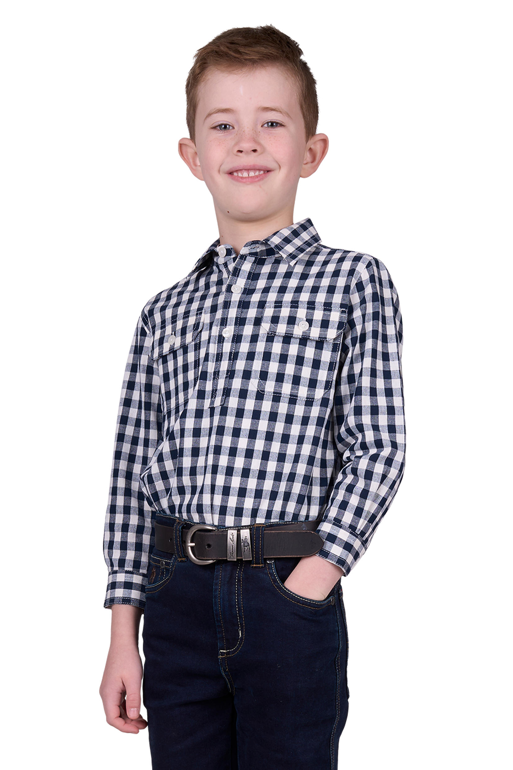 Kid's Dell Half Placket Long Sleeve Shirt