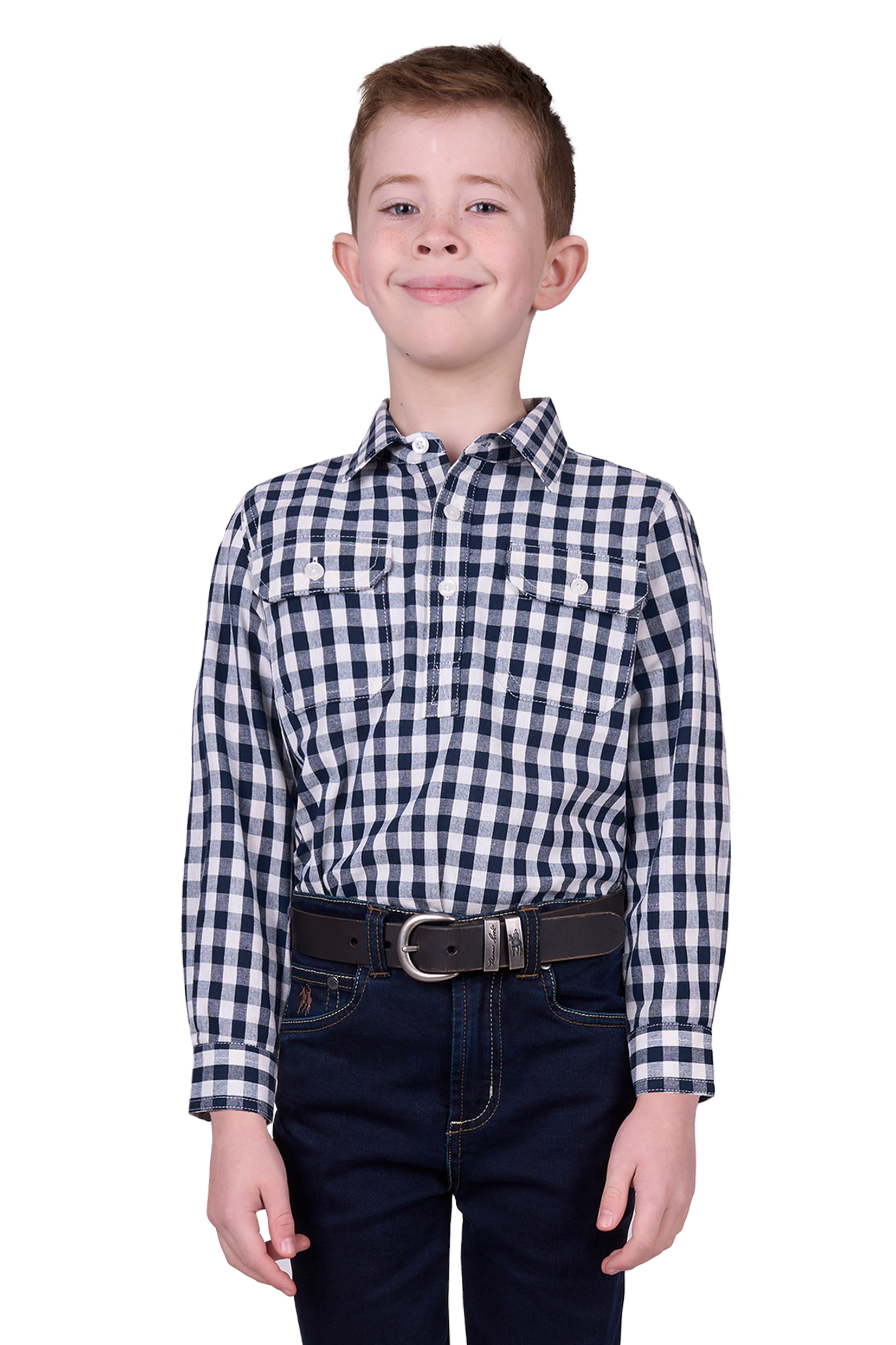 Kid's Dell Half Placket Long Sleeve Shirt
