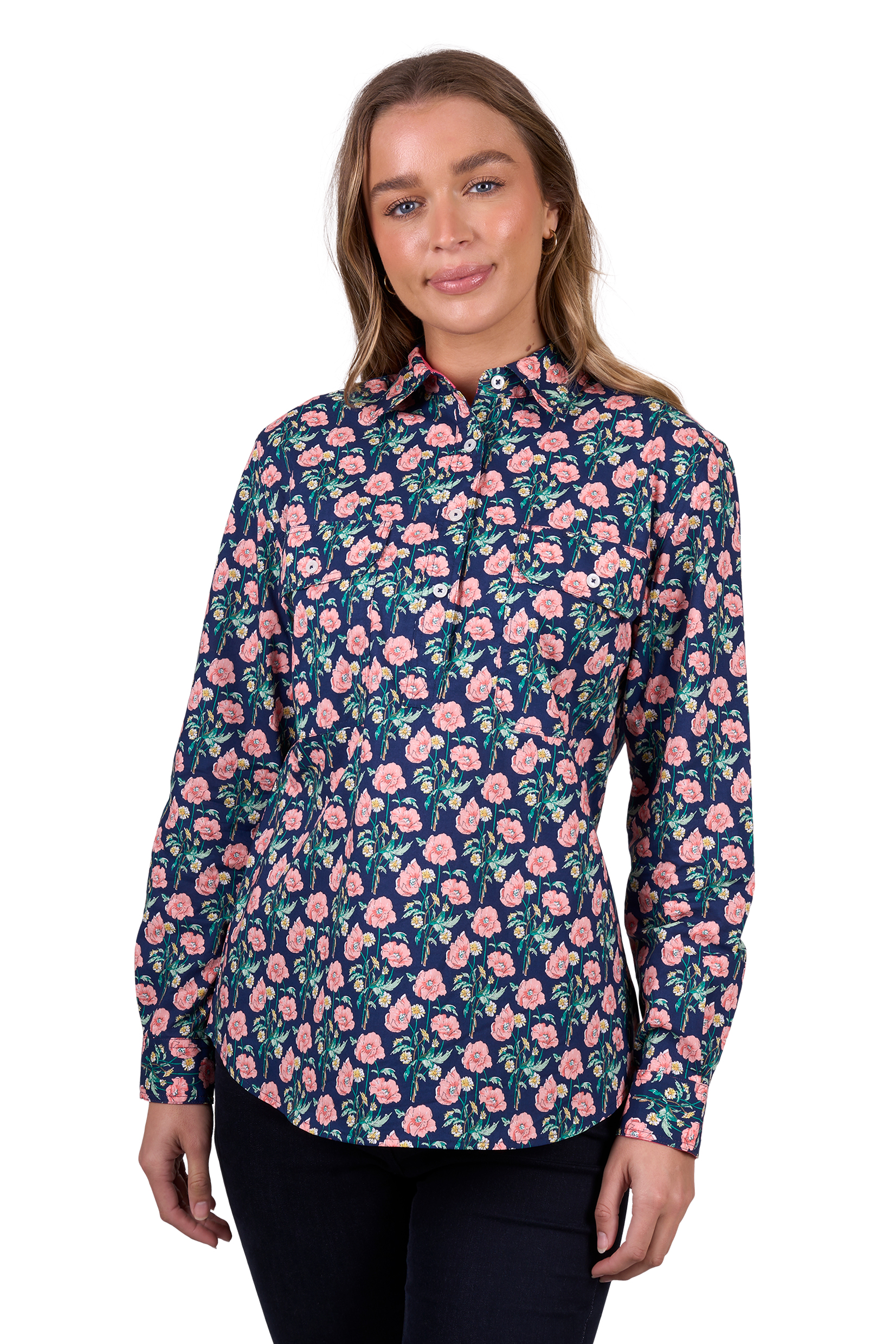 Women's Fauna Half Placket Long Sleeve Shirt