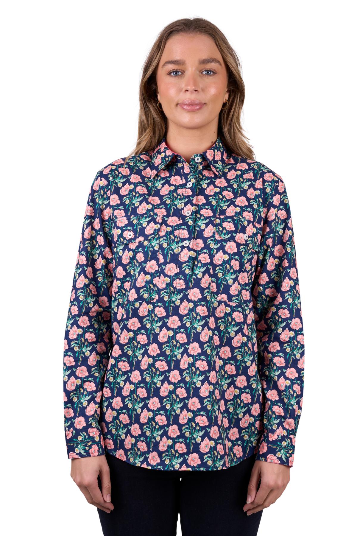 Women's Fauna Half Placket Long Sleeve Shirt