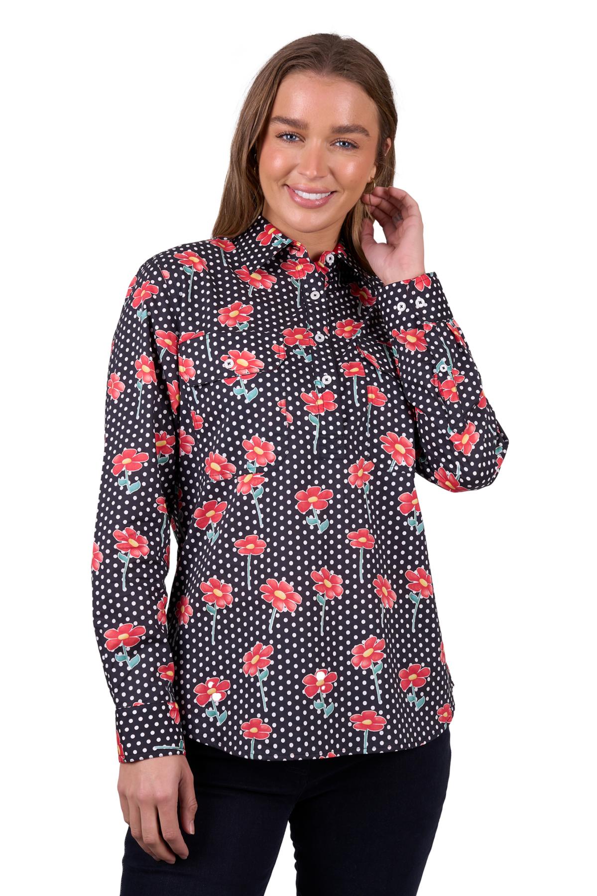 Women's Inez Half Placket Long Sleeve Shirt